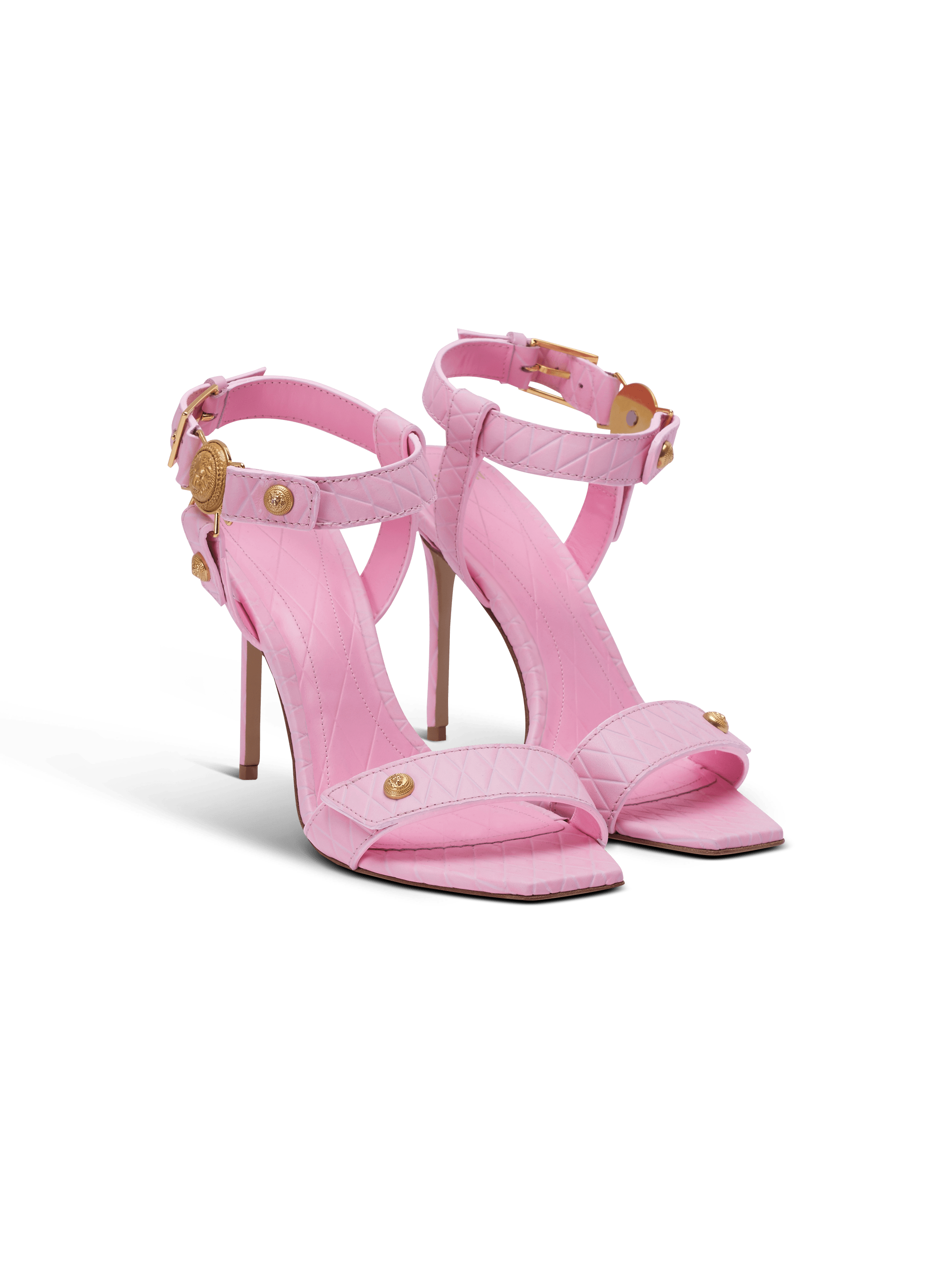 Heeled Eva sandals in calfskin