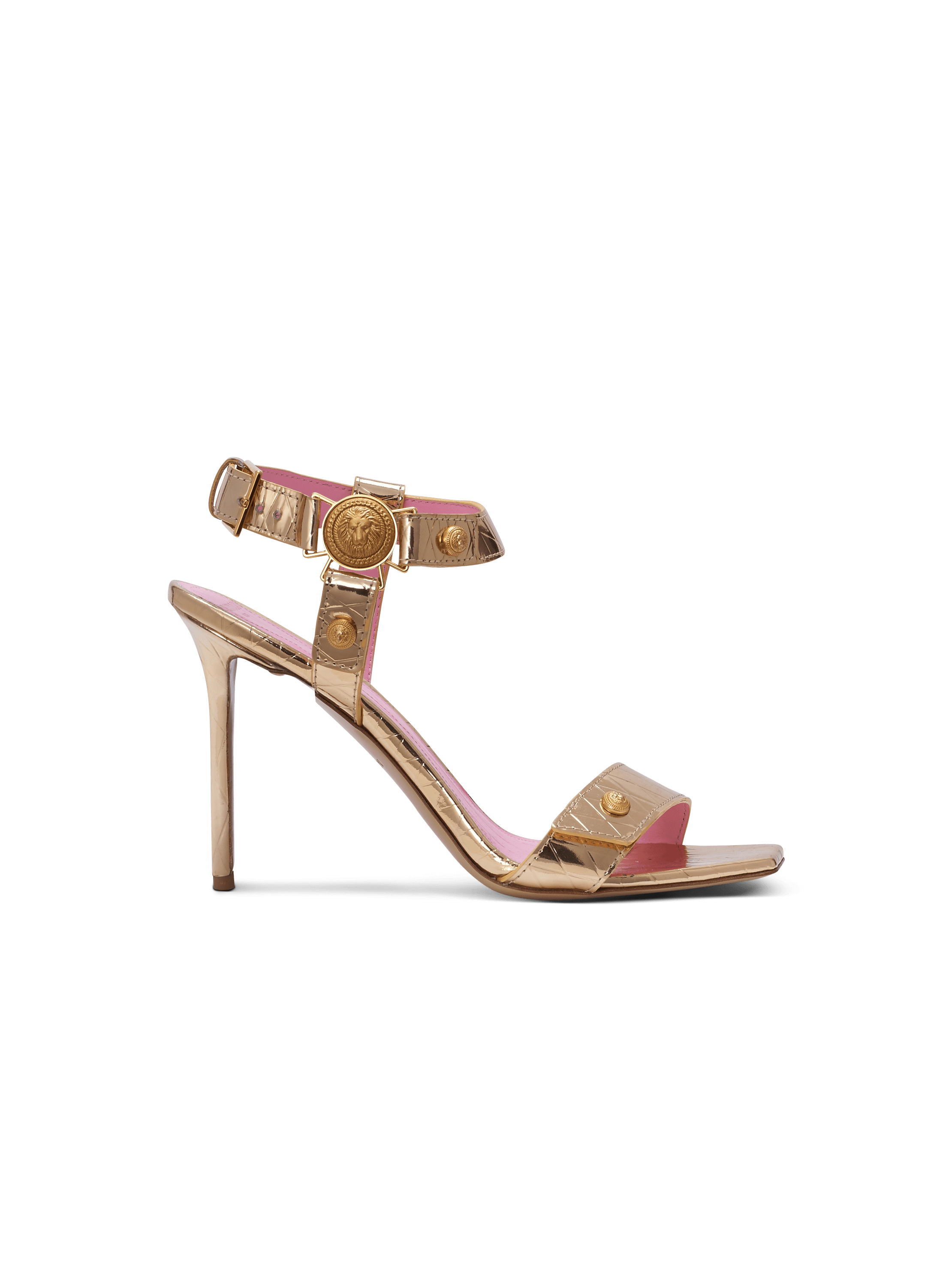 Sandalen Eva aus Lackleder mit eingeprägtem Diamond-Muster