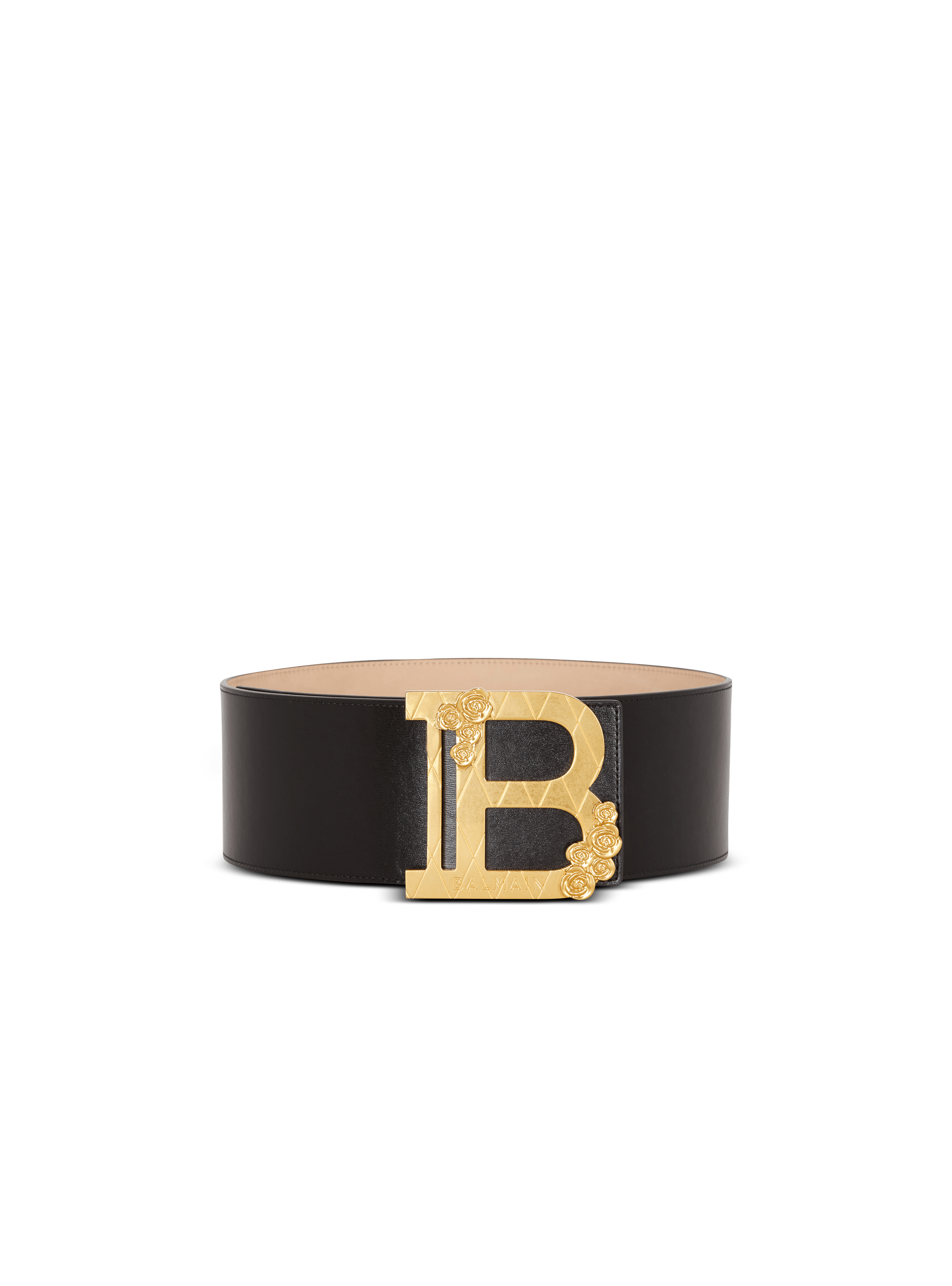 Wide calfskin B-Belt black - Women | BALMAIN