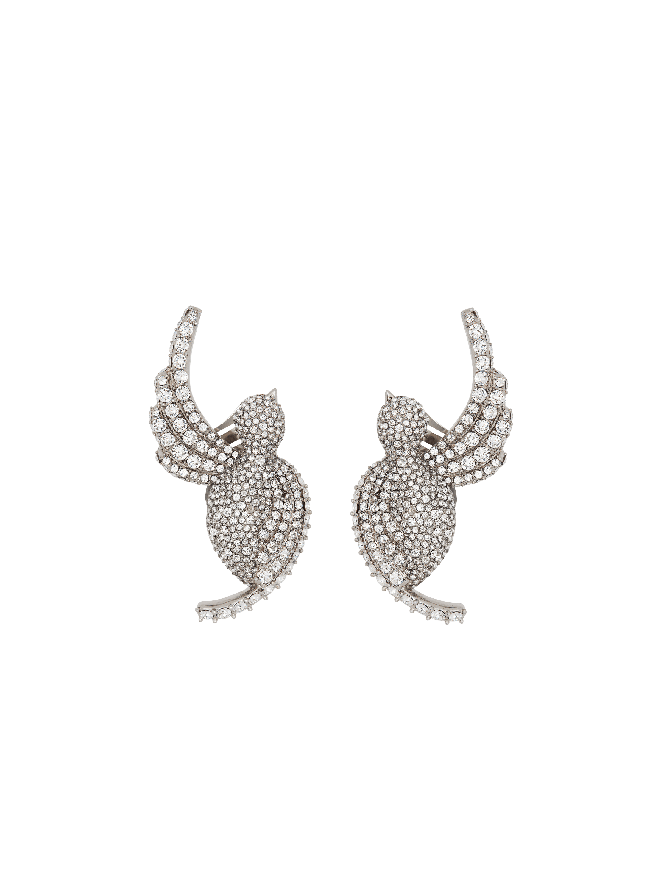 燕子水钻钯金耳环