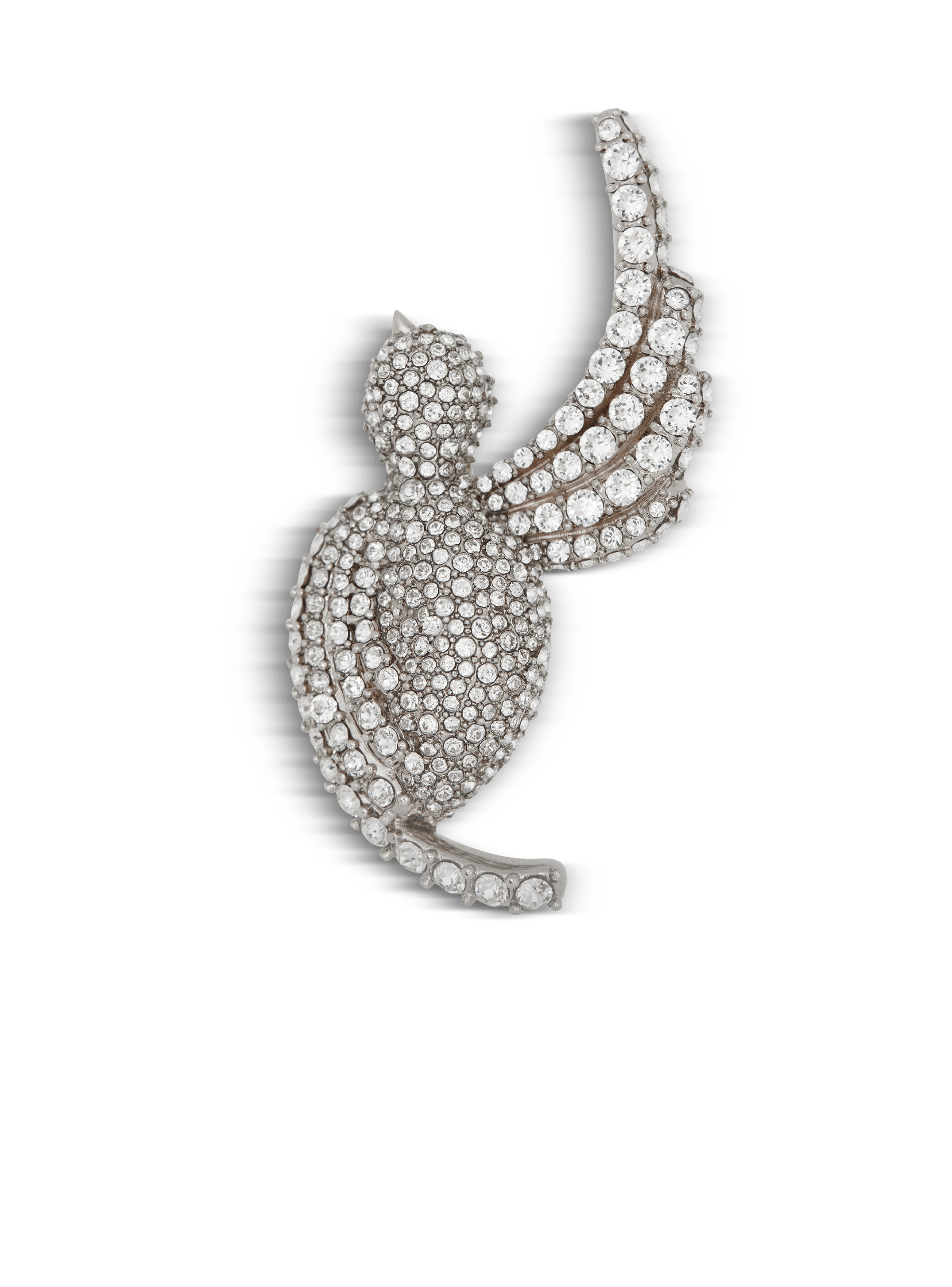 Rhinestone and palladium Swallow brooch