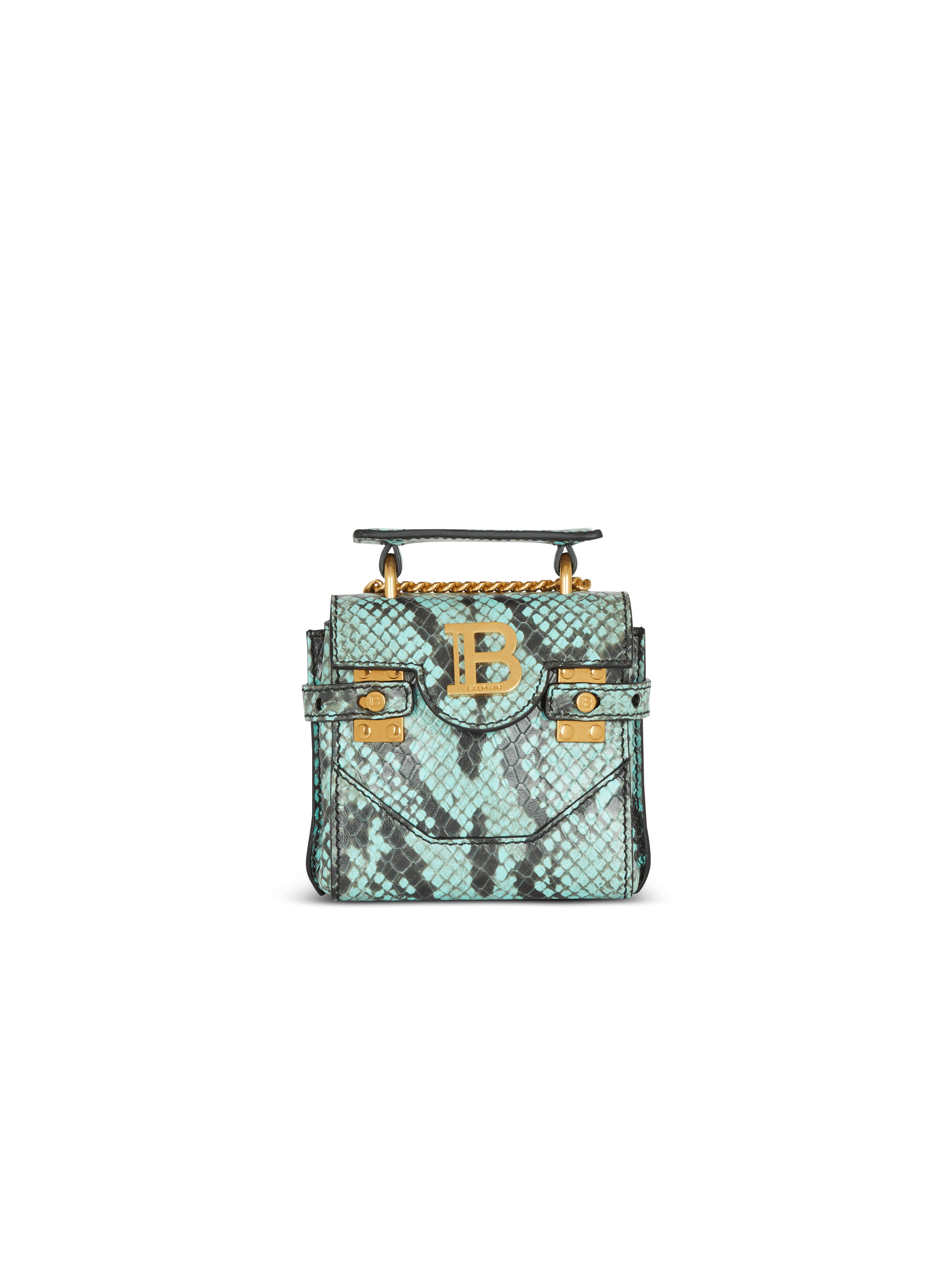 Mini-Tasche B-Buzz 12 aus Leder mit Python-Effekt