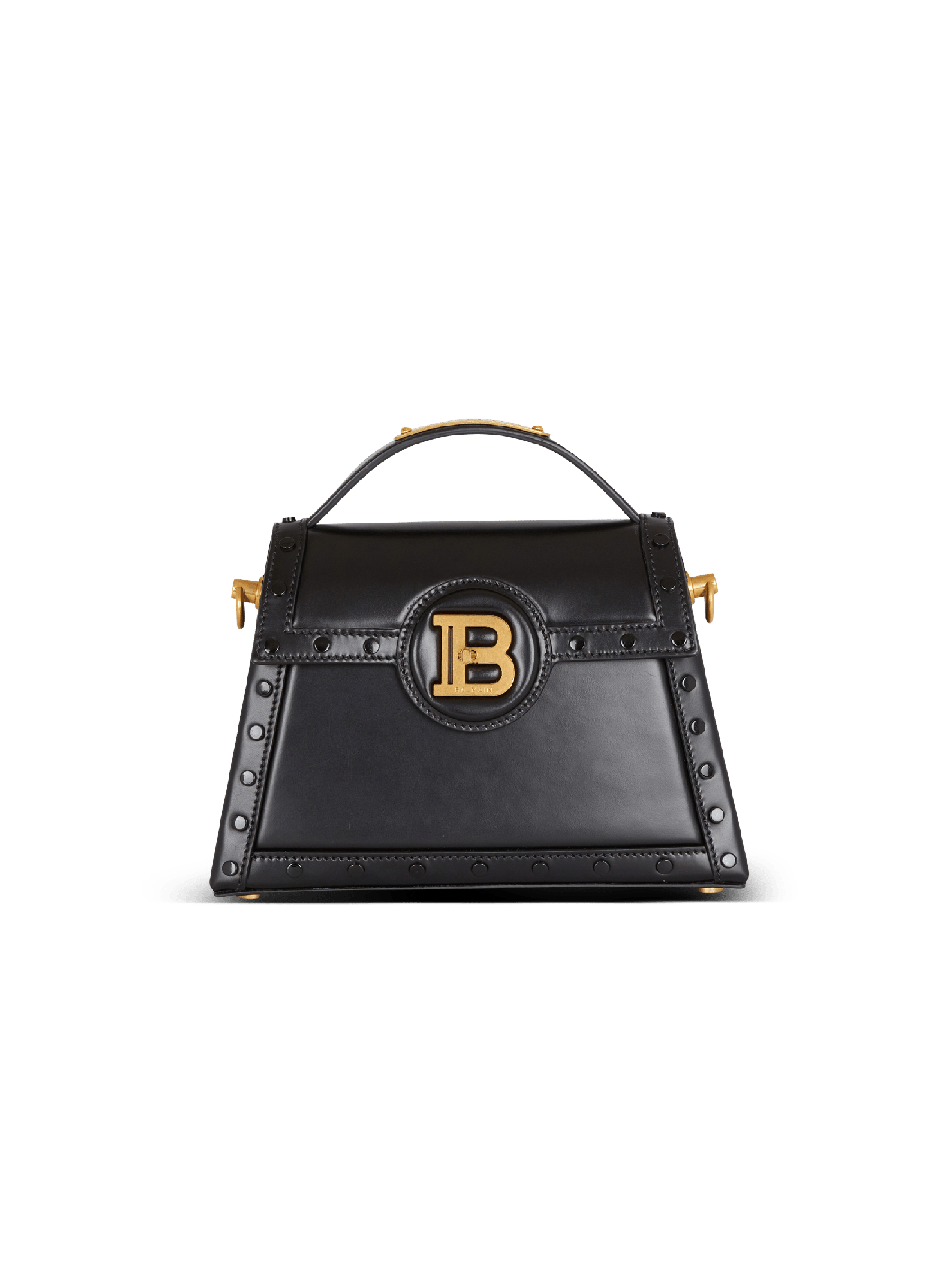 B-Buzz Dynasty bag in glazed leather black - Women | BALMAIN