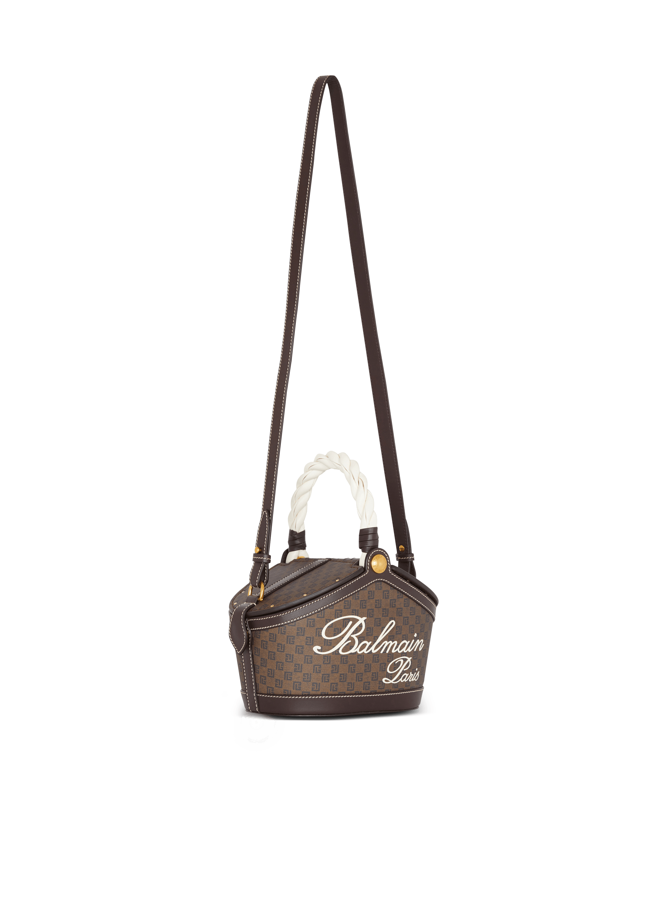 Monogram canvas and leather bucket bag 