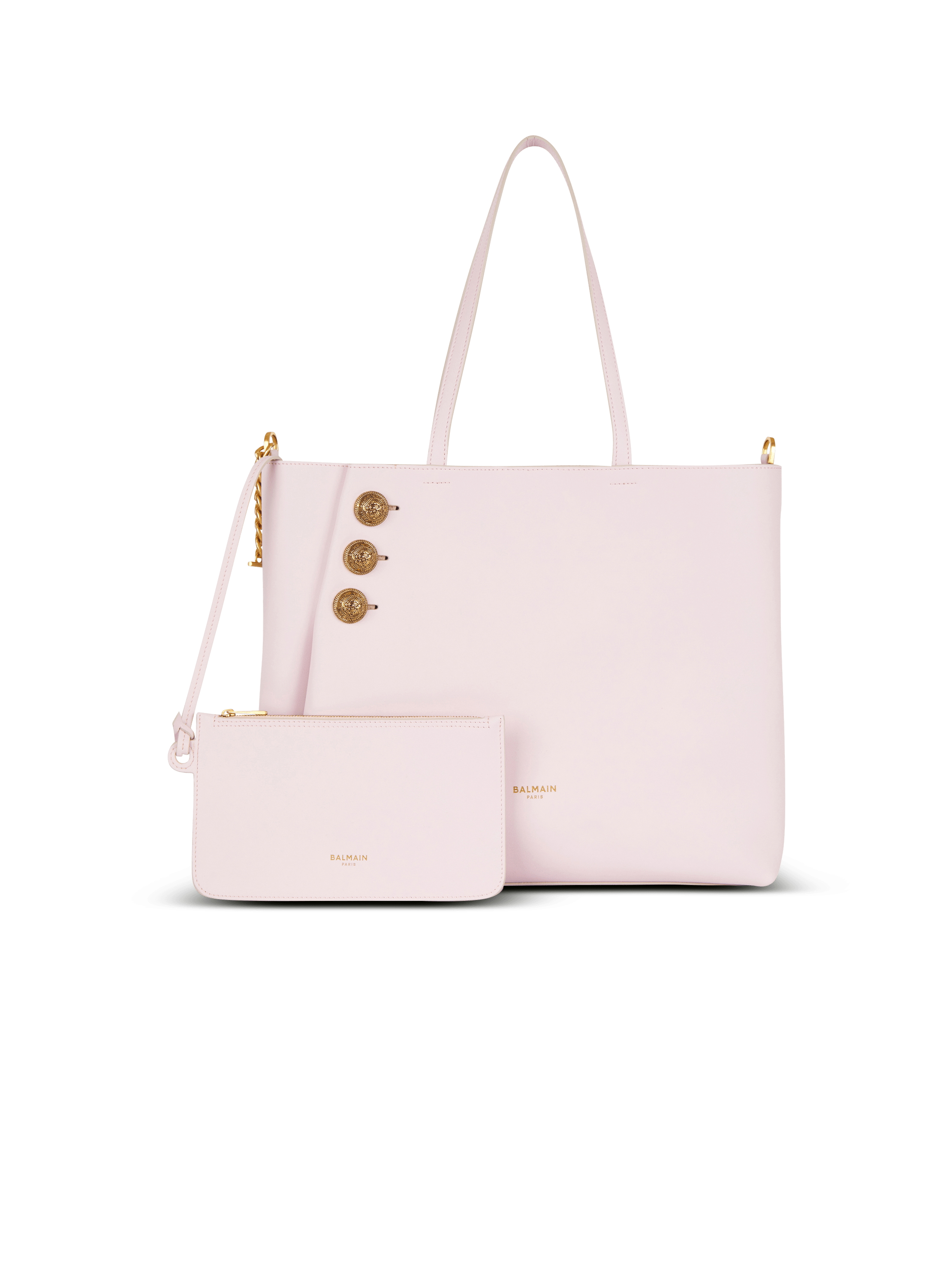 Emblème leather tote bag pink - Women | BALMAIN