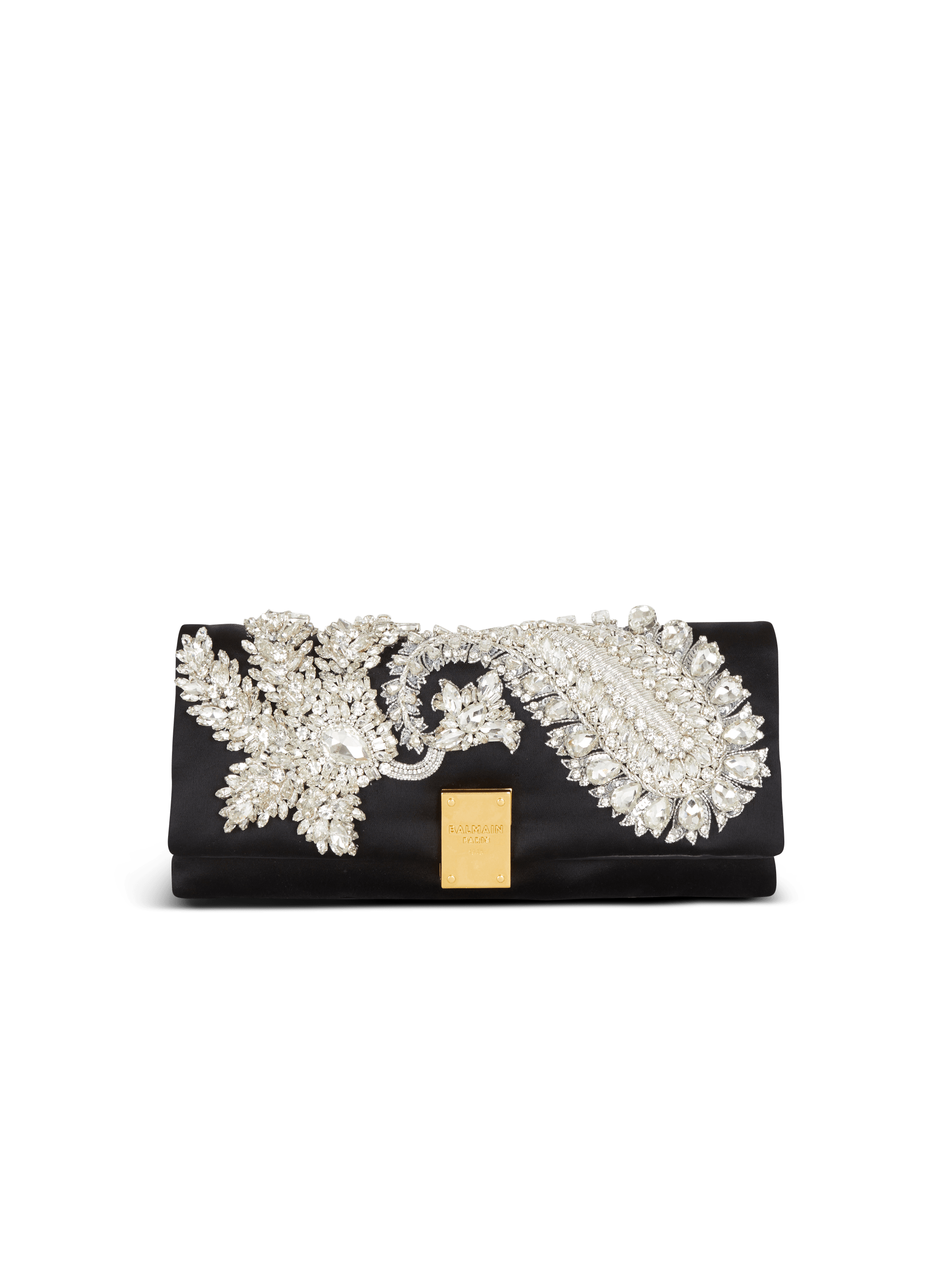 1945 Soft embroidered satin clutch