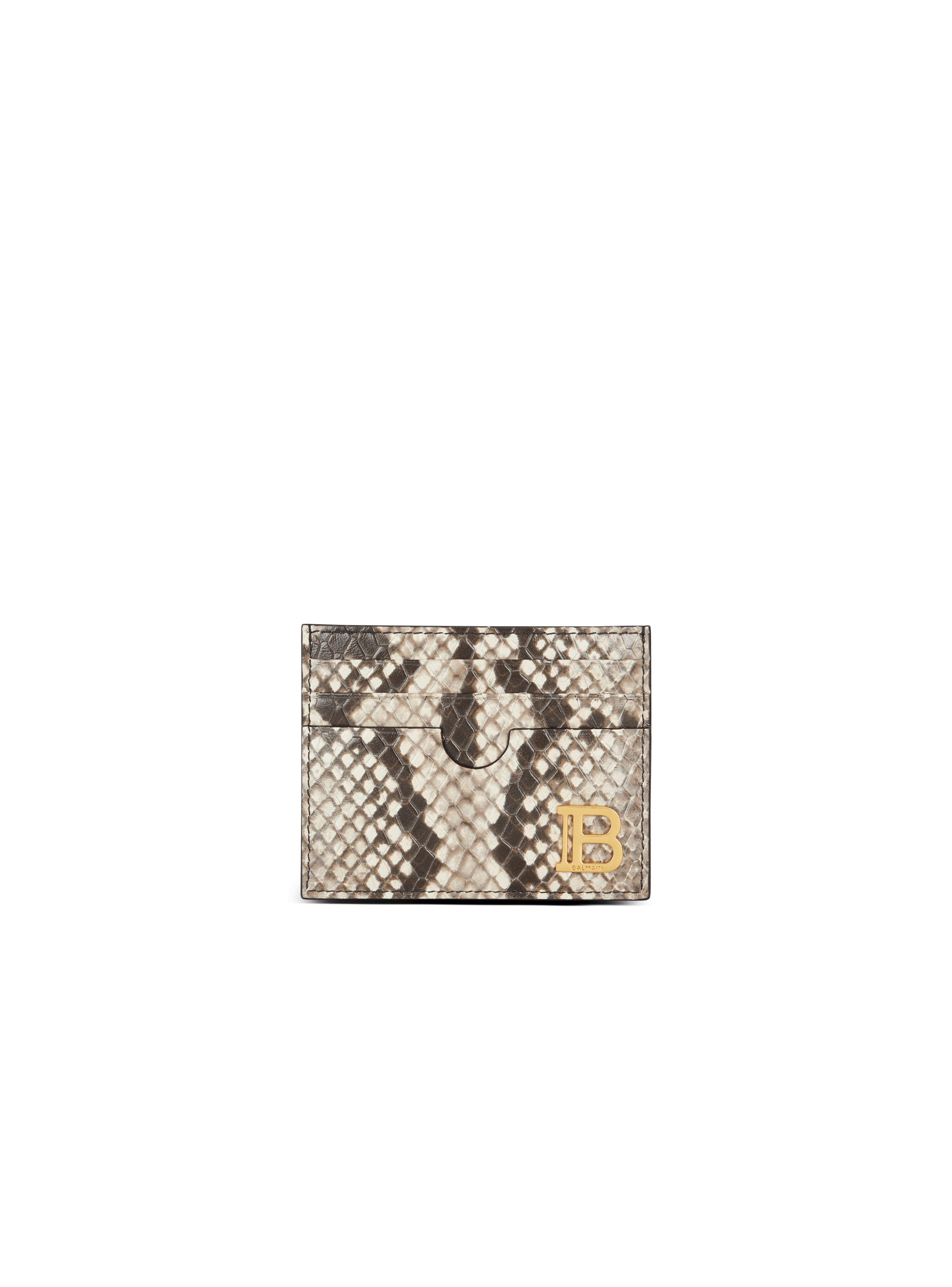 B-Buzz snakeskin-effect leather card holder