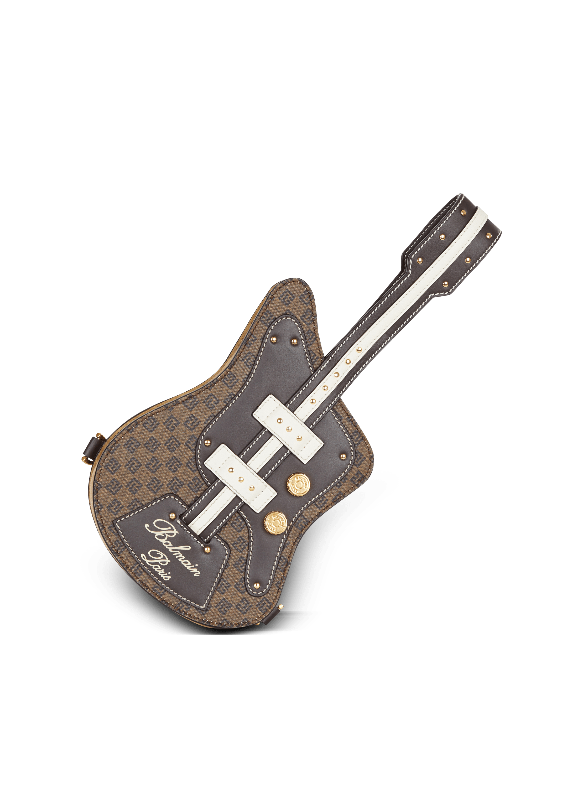 Sac Pochette Guitare en toile monogramme et cuir 