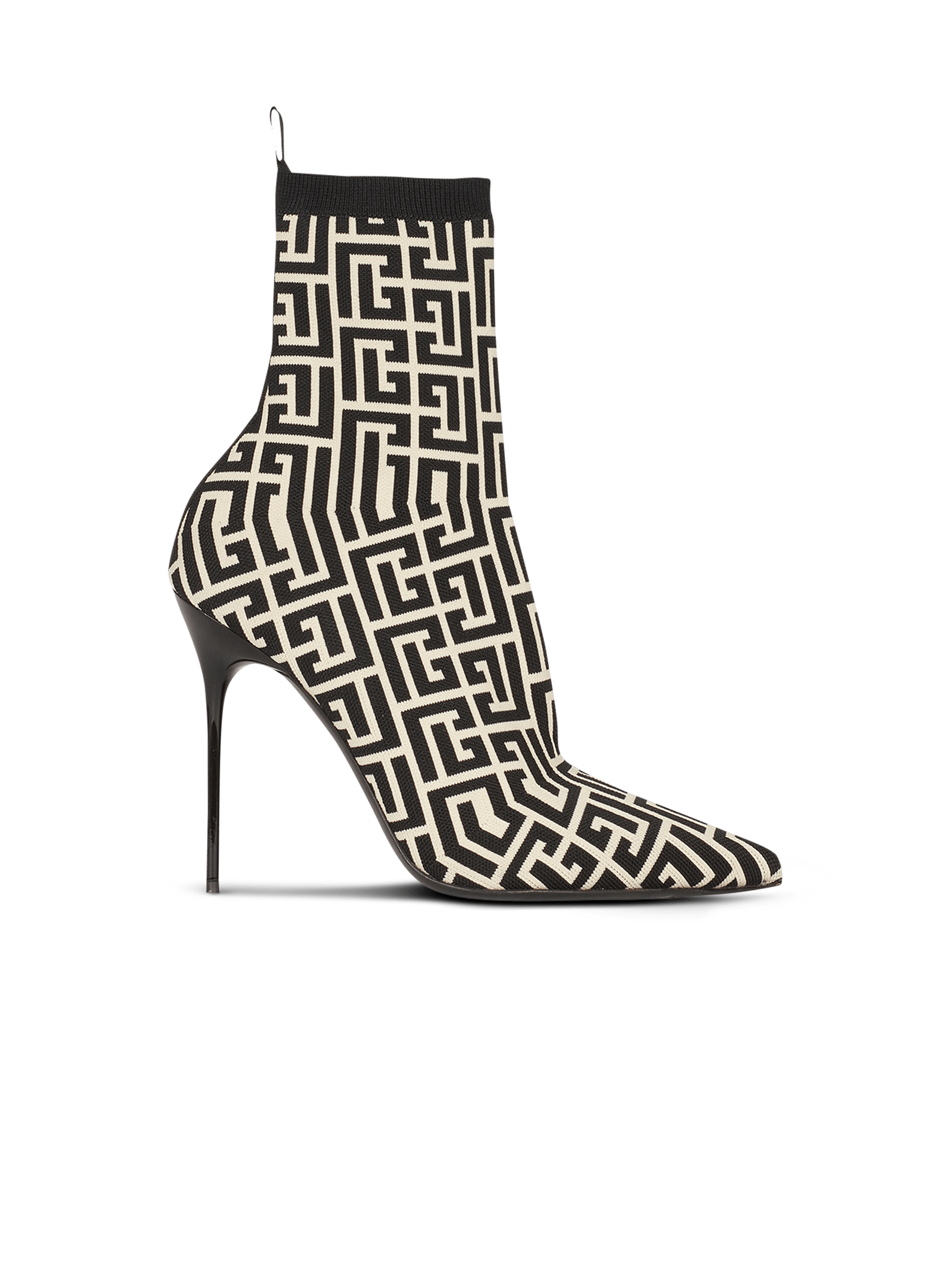 Skye Balmain 交织字母装饰双色弹力针织踝靴