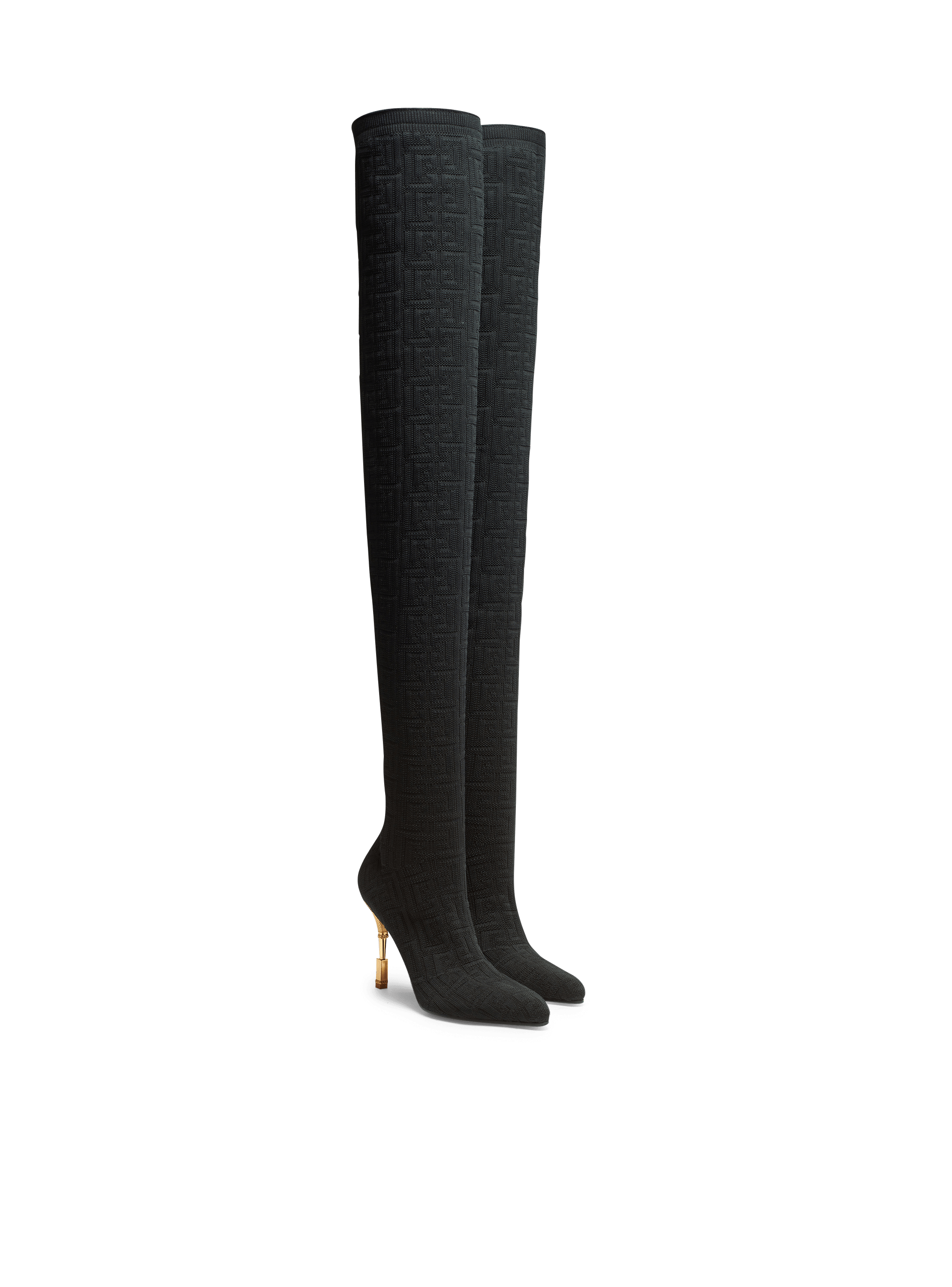Overknee-Stiefel Moneta aus Mesh mit Monogramm