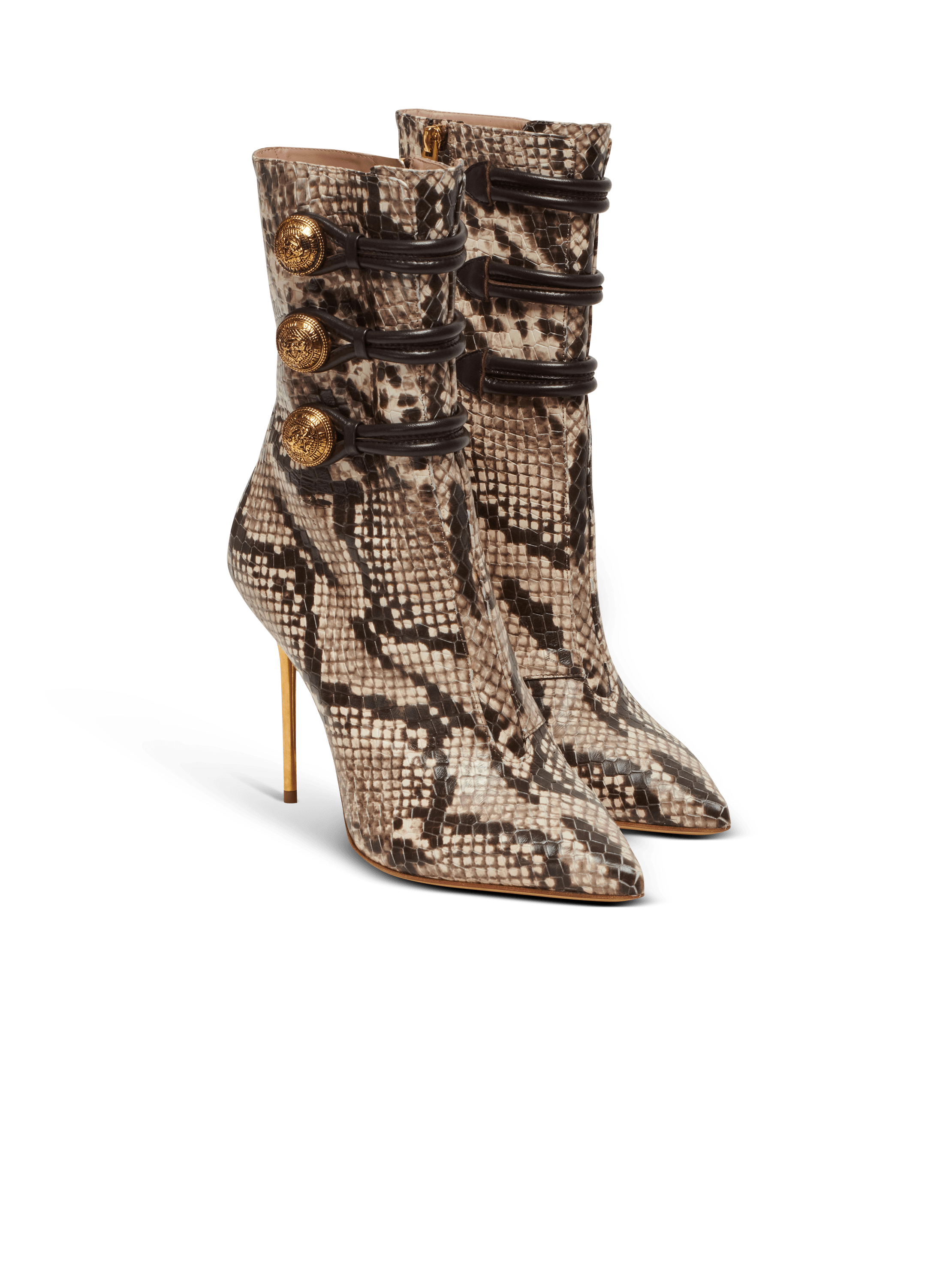 Stiefeletten Alma aus Leder mit Python-Effekt