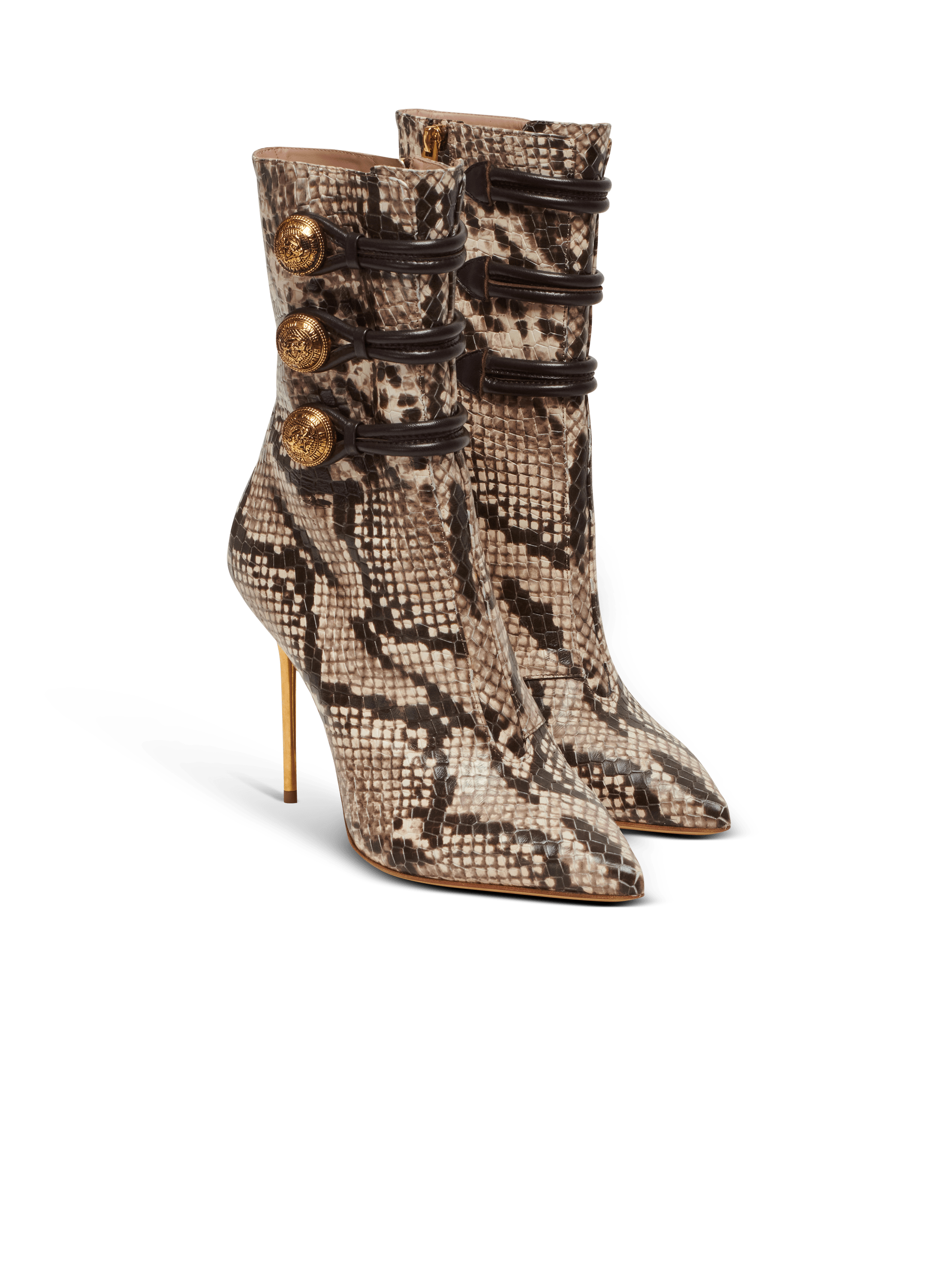 Alma snakeskin-effect leather ankle boots