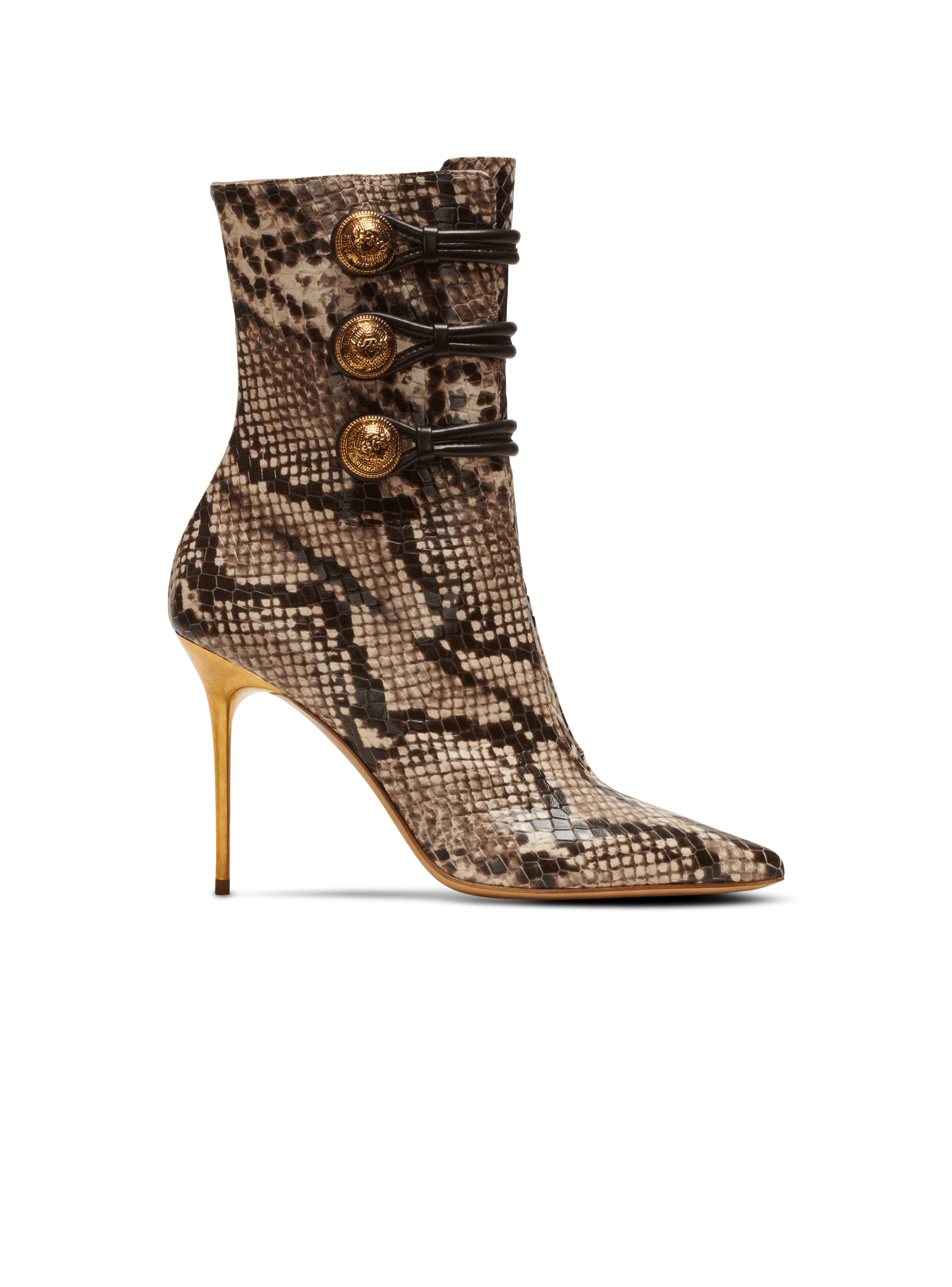 Stiefeletten Alma aus Leder mit Python-Effekt