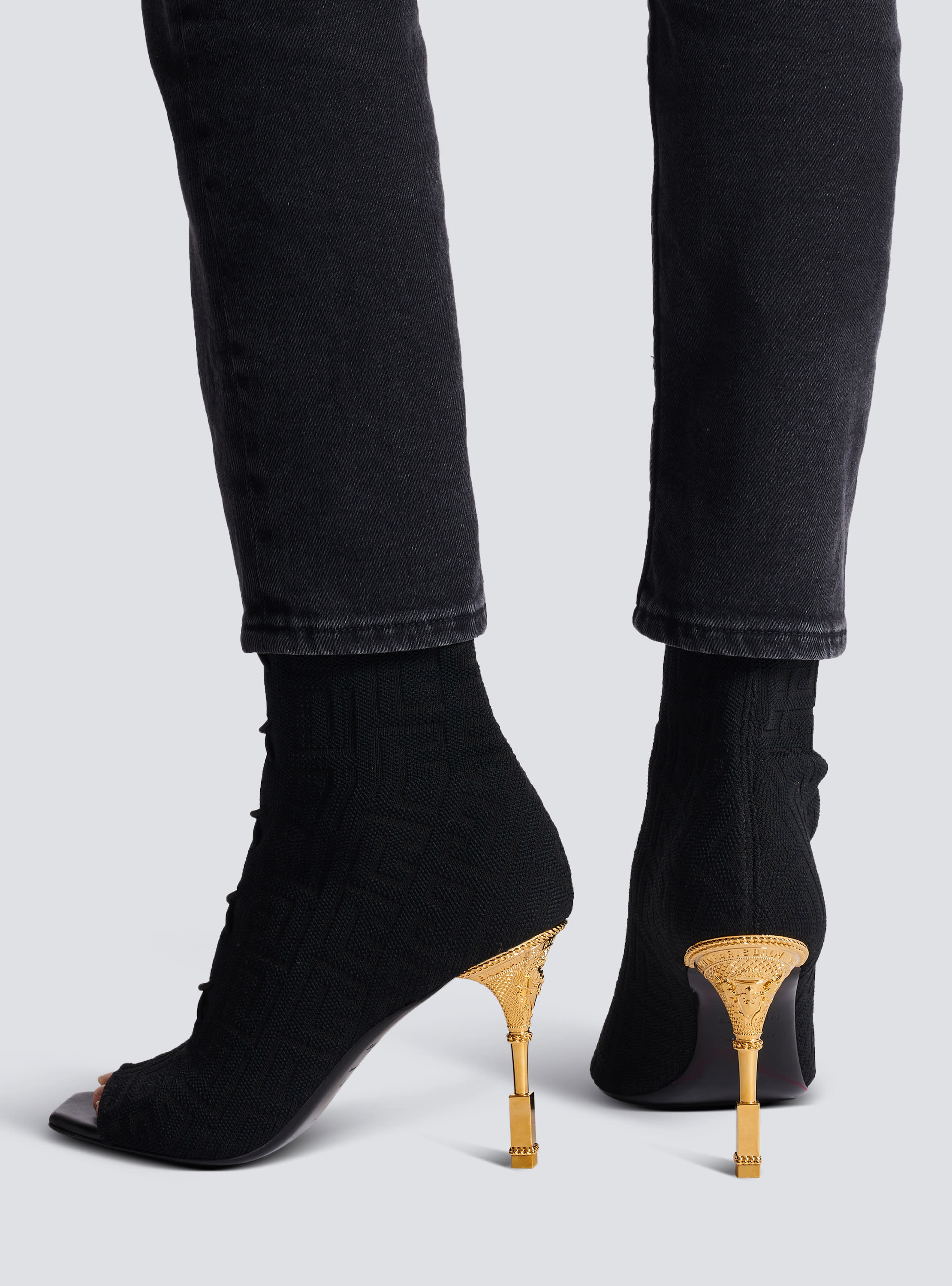 Balmain Moneta leather ankle boots - Black