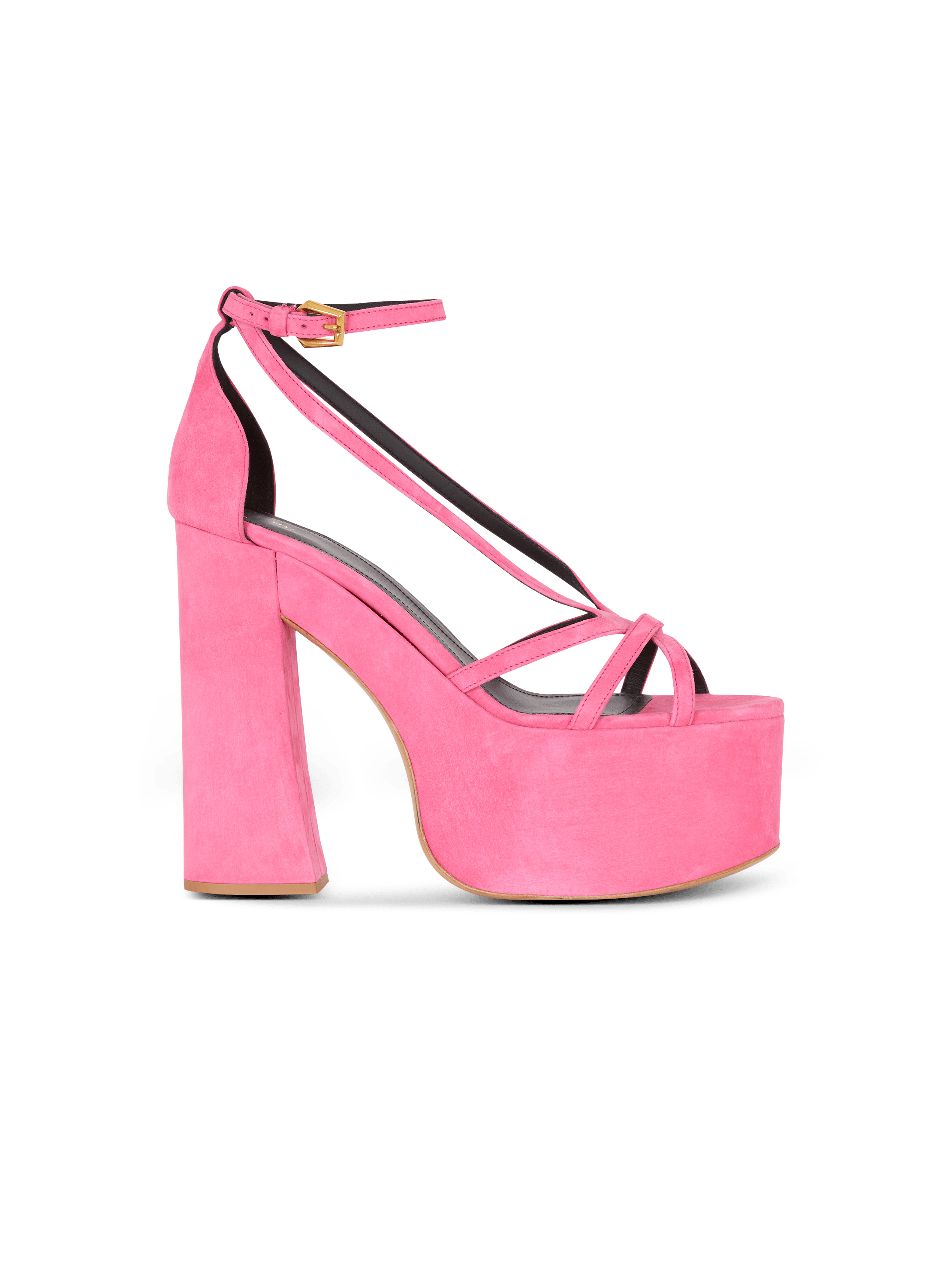 Pink suede best sale platform heels