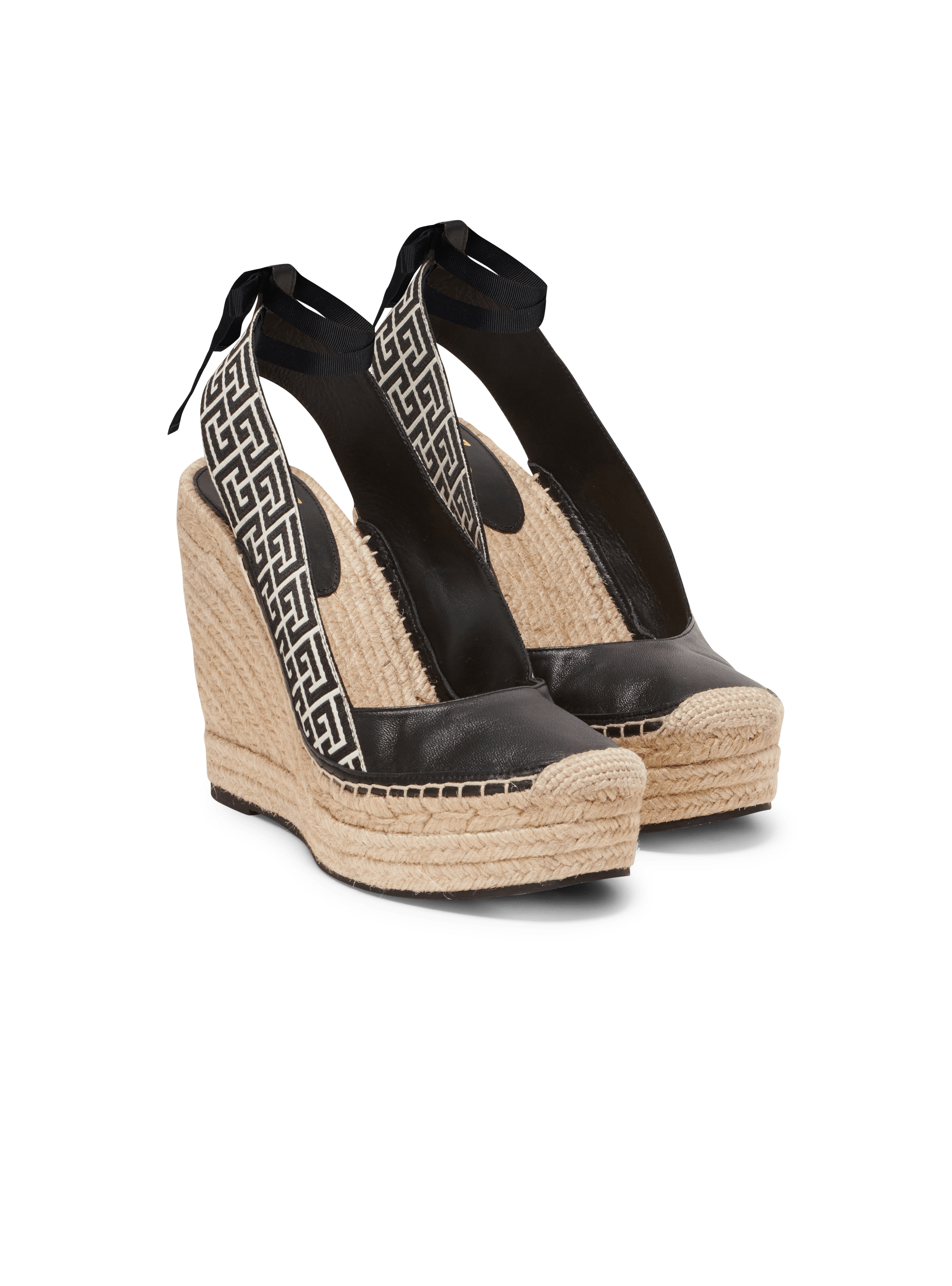 Espadrillas Alex in pelle e jacquard monogramma