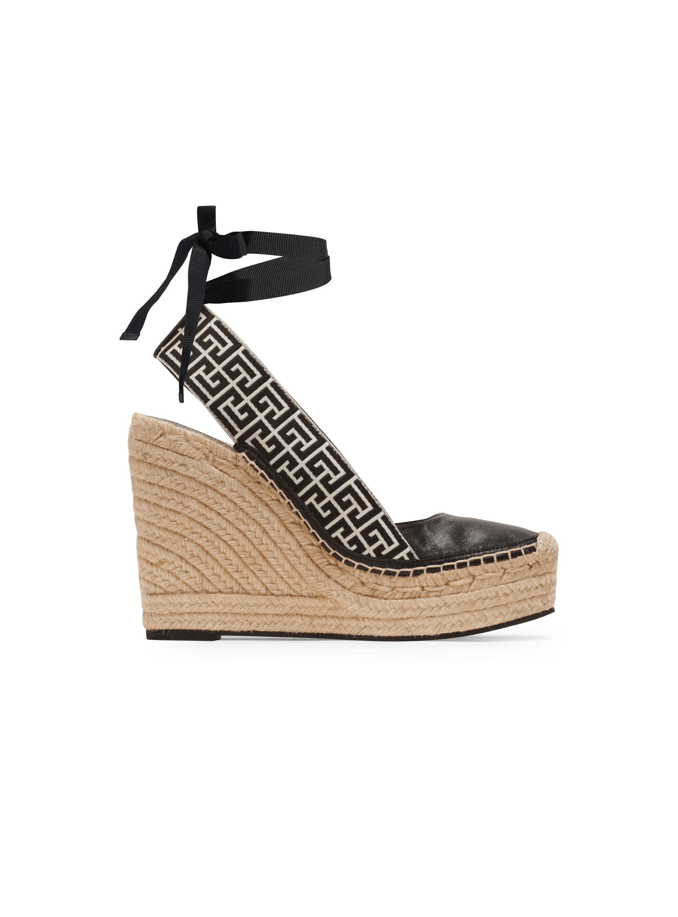 Espadrillas Alex in pelle e jacquard monogramma