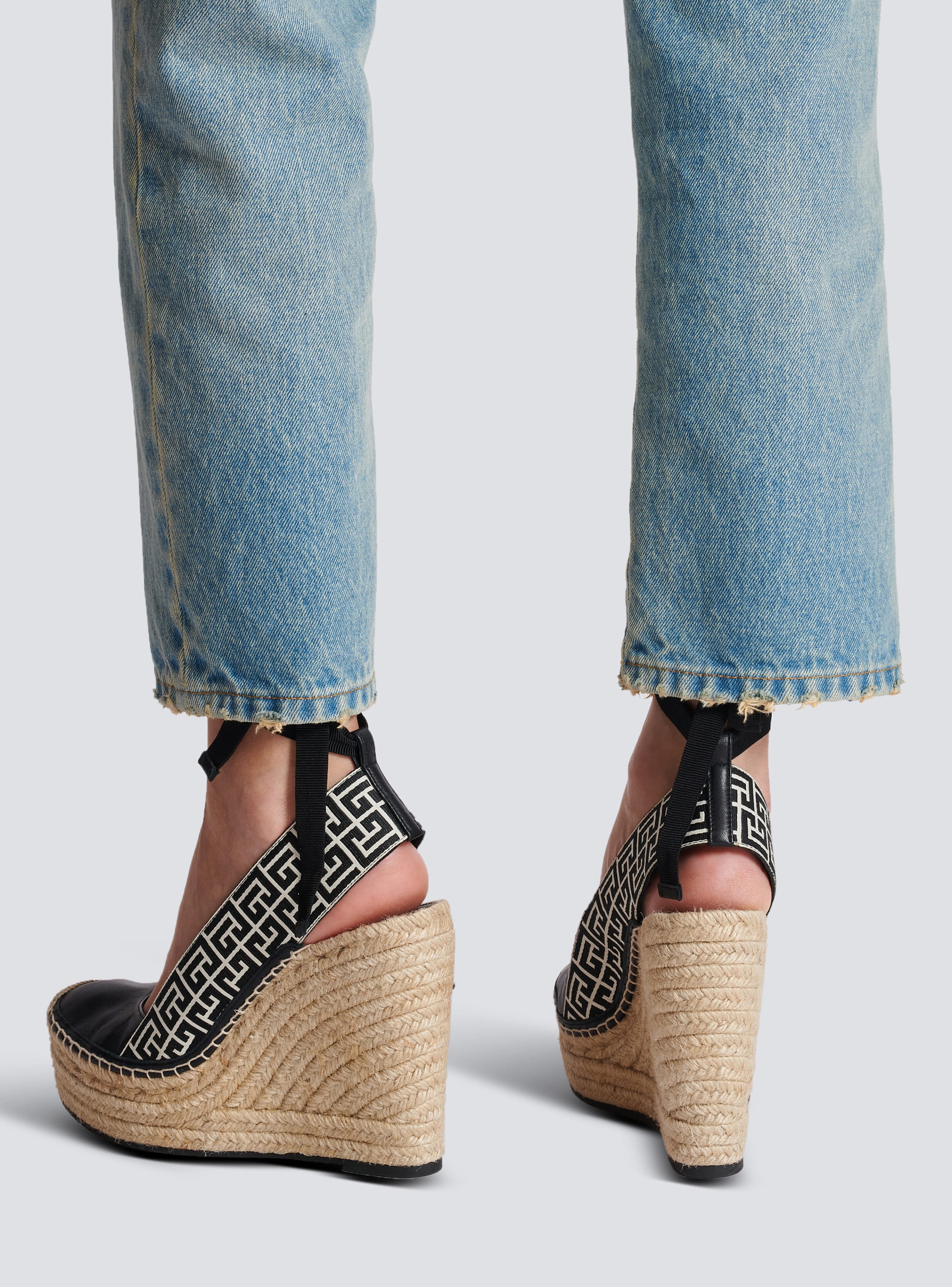 Monogram leather espadrilles