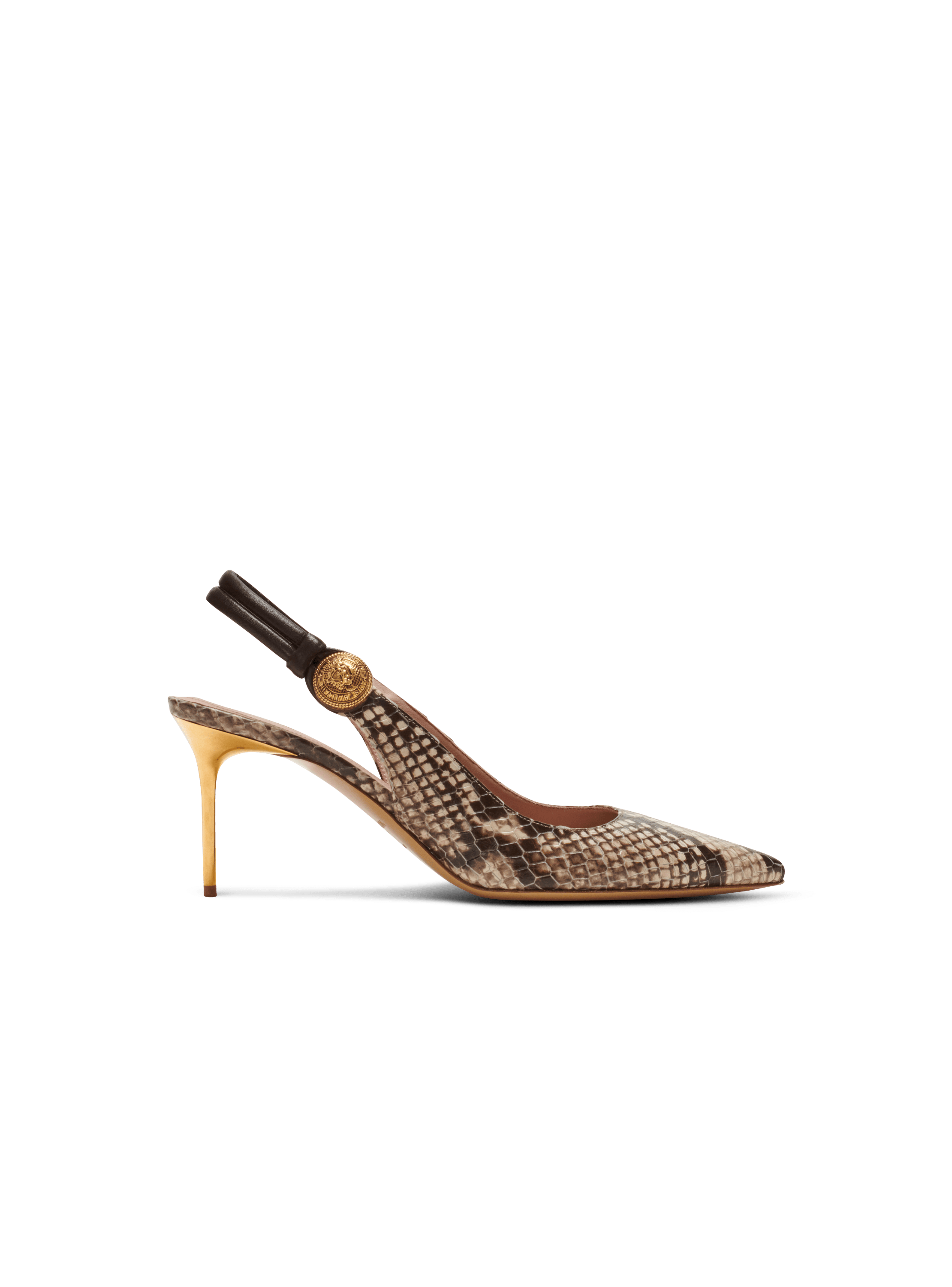 Slingback Alma in pelle con lavorazione effetto pitone