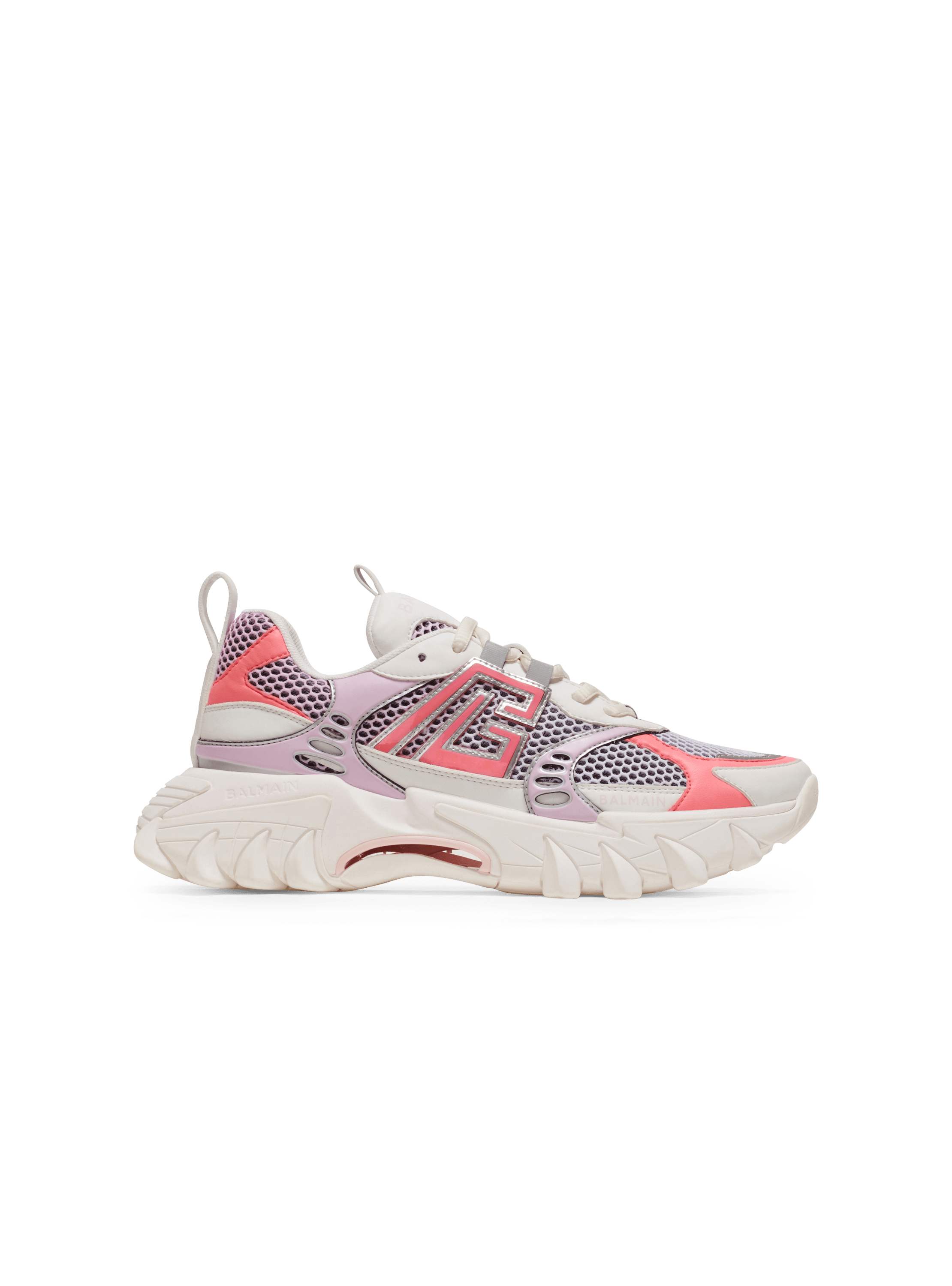B-East PB trainers in technical materials and mesh pink - Women | BALMAIN