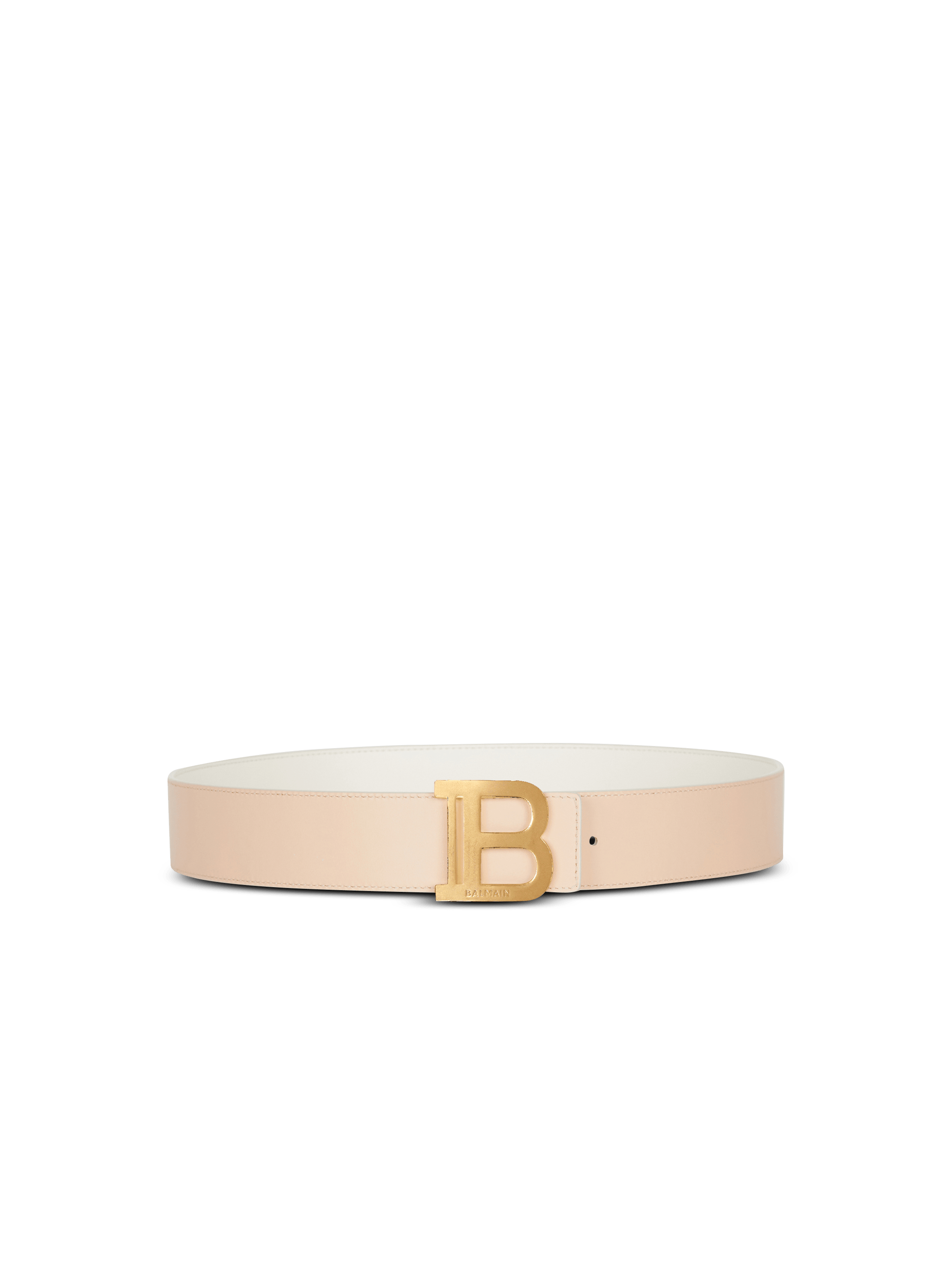 Reversible leather B-Belt beige - Women | BALMAIN