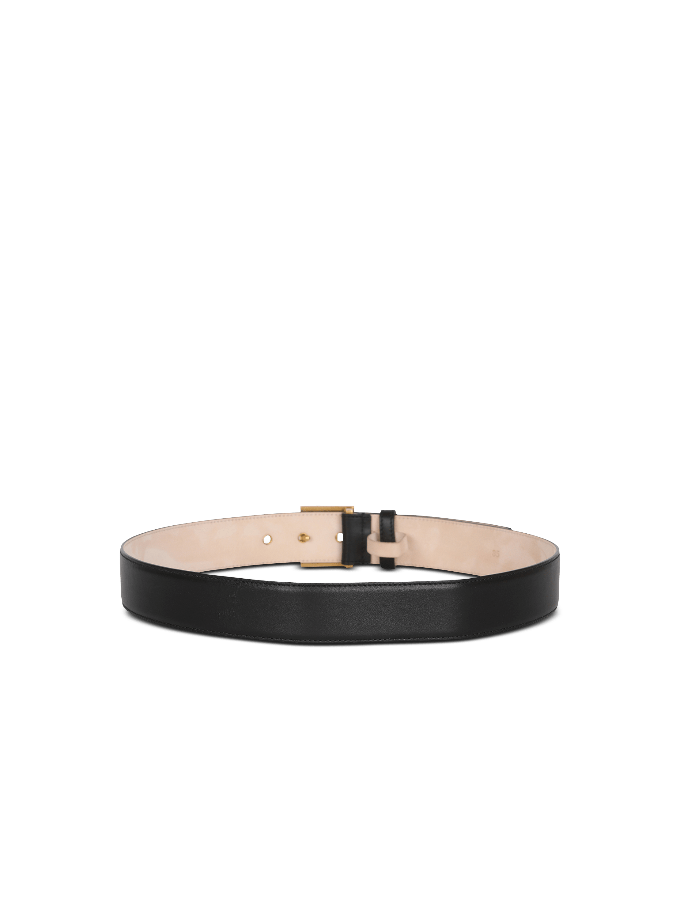 Ceinture P Belt en cuir noir Femme BALMAIN