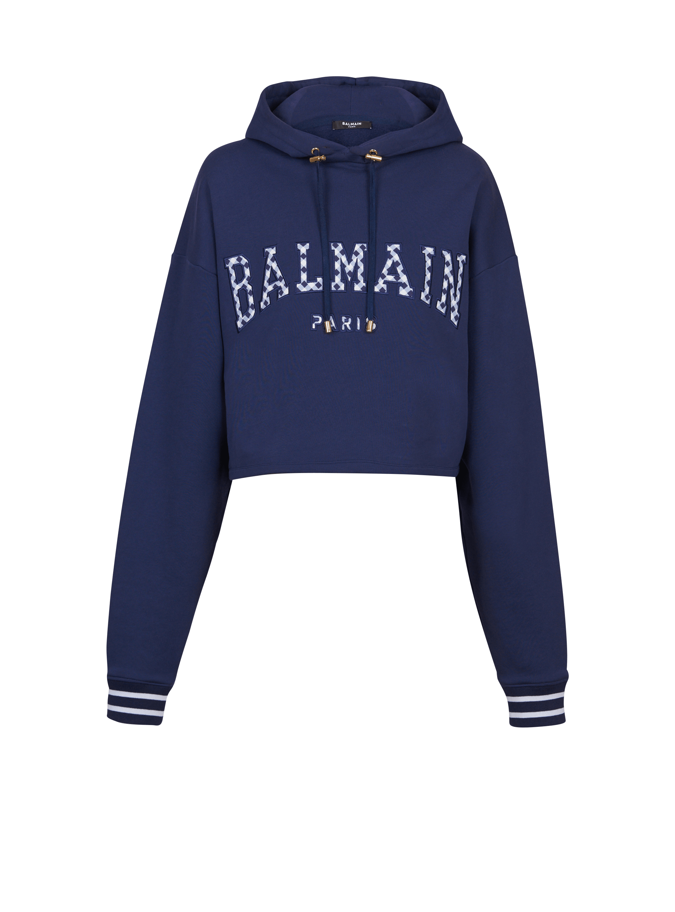 Kapuzenpullover Balmain Paris mit karierten Details