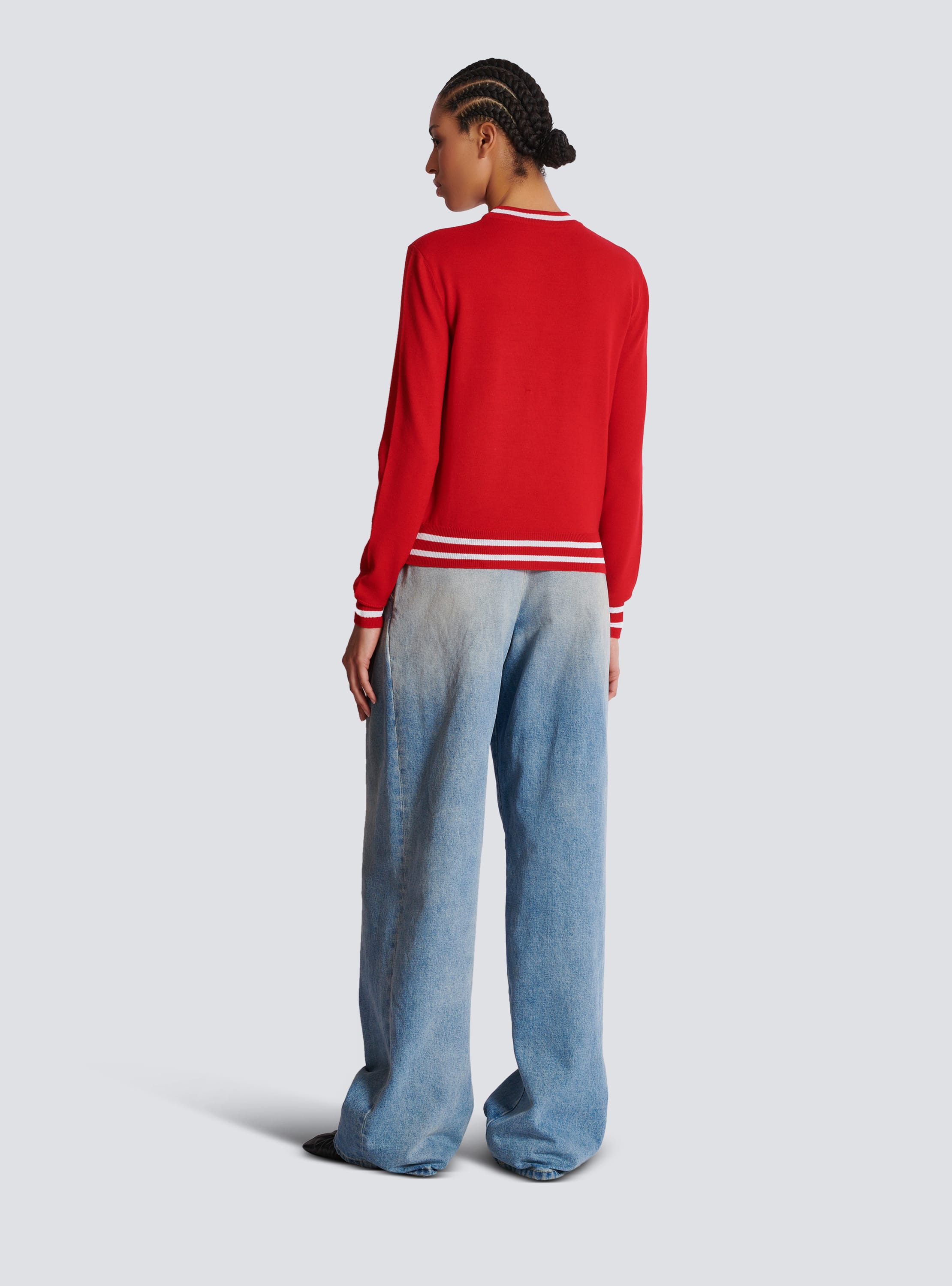 Wool Balmain Strawberry jumper red Women BALMAIN