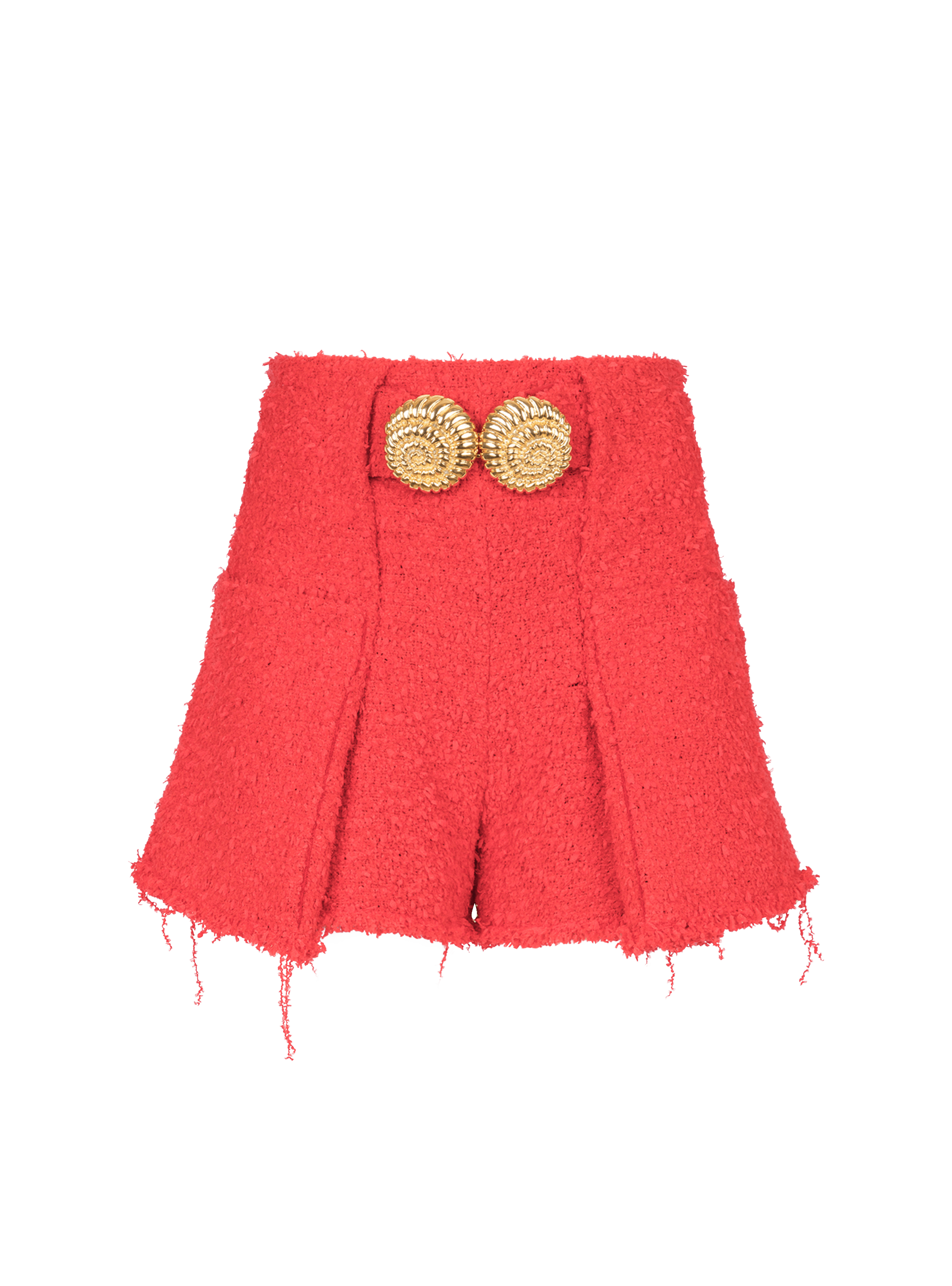 Tweedshorts mit Gürtel und „Escargot“-Knöpfen