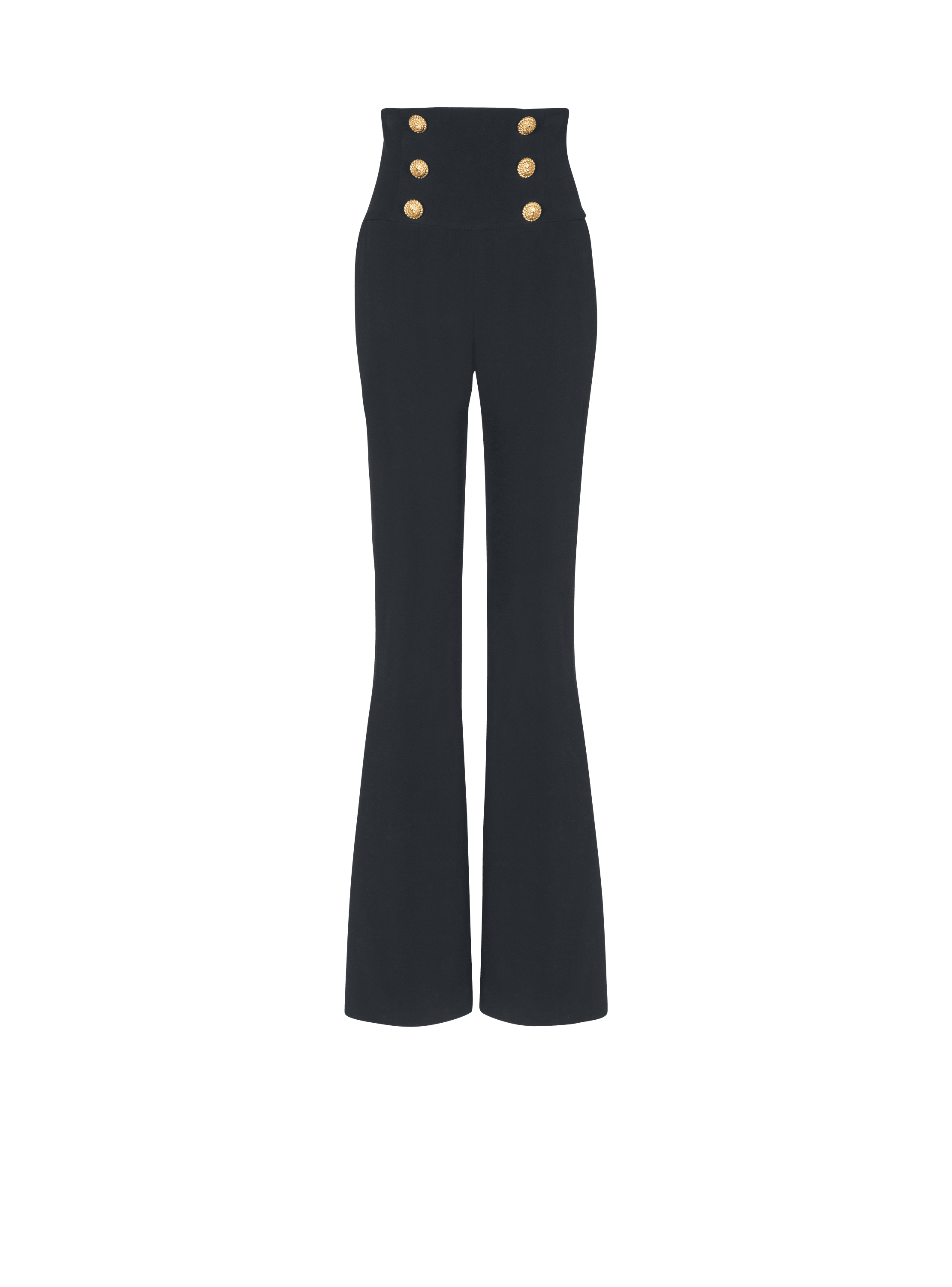 Crepe wide-leg trousers with buttons