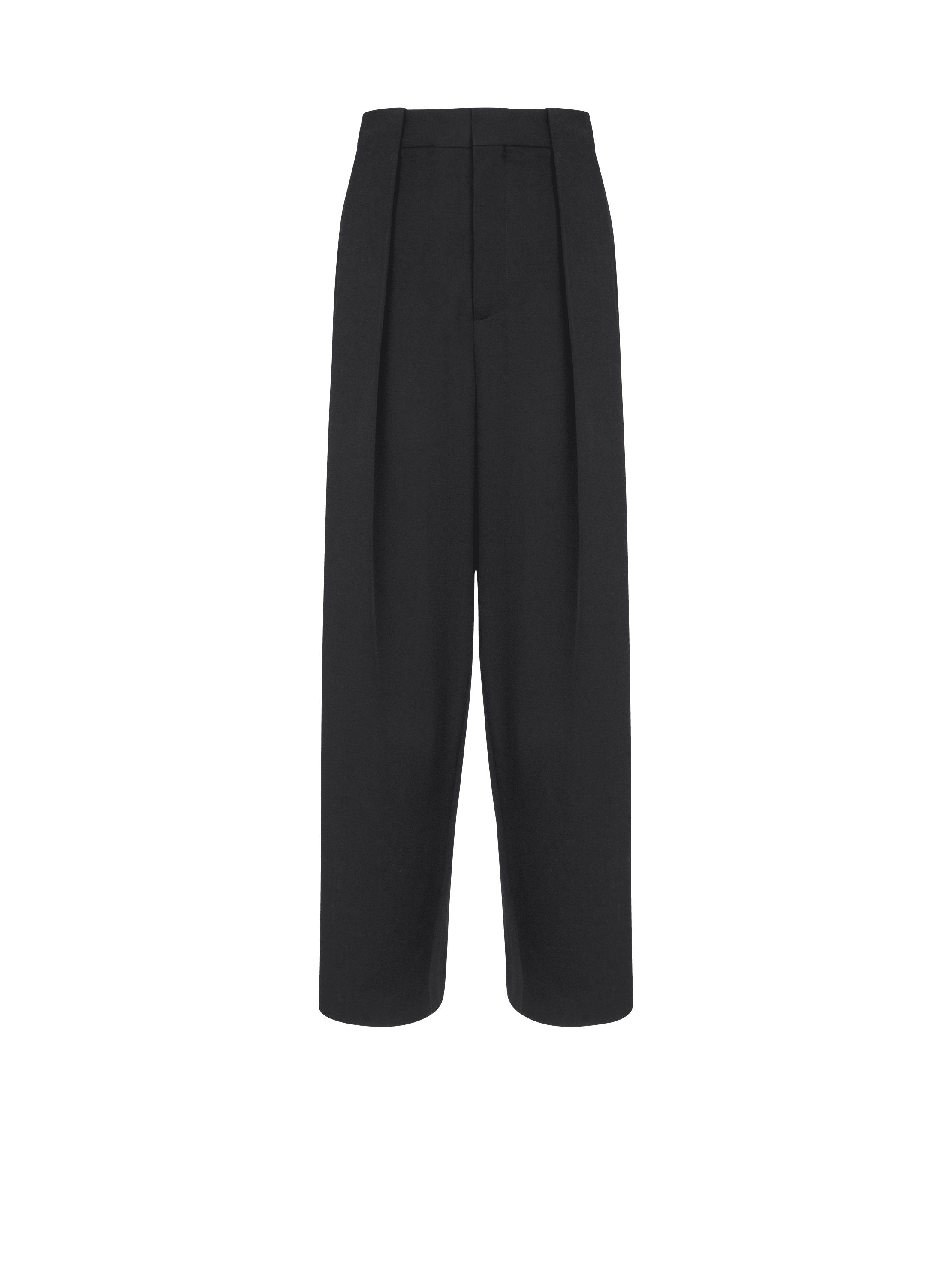 balmain paris Pantalon à plis en grain de poudre noir - Femme