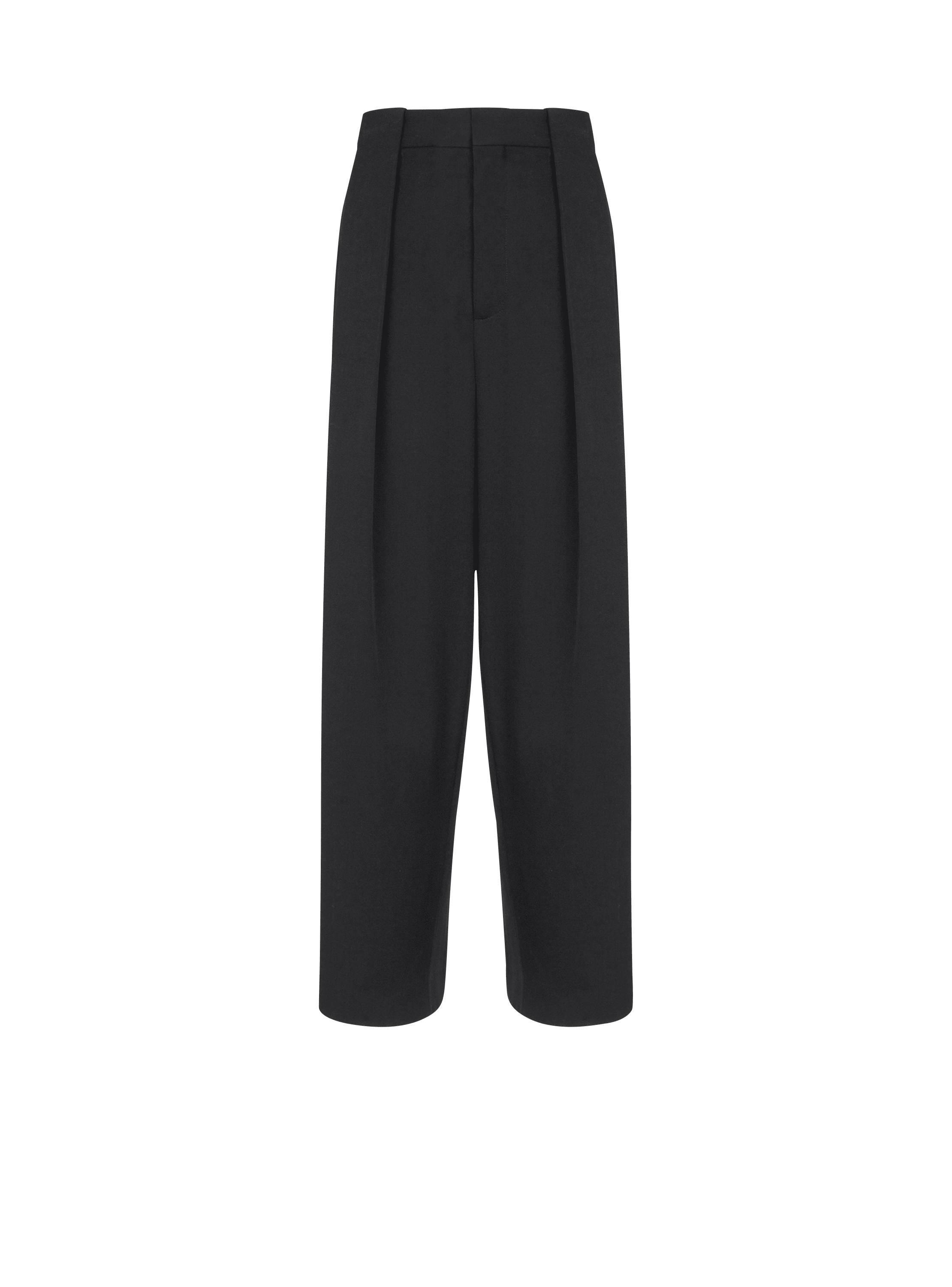 Pantaloni con pieghe in grain de poudre