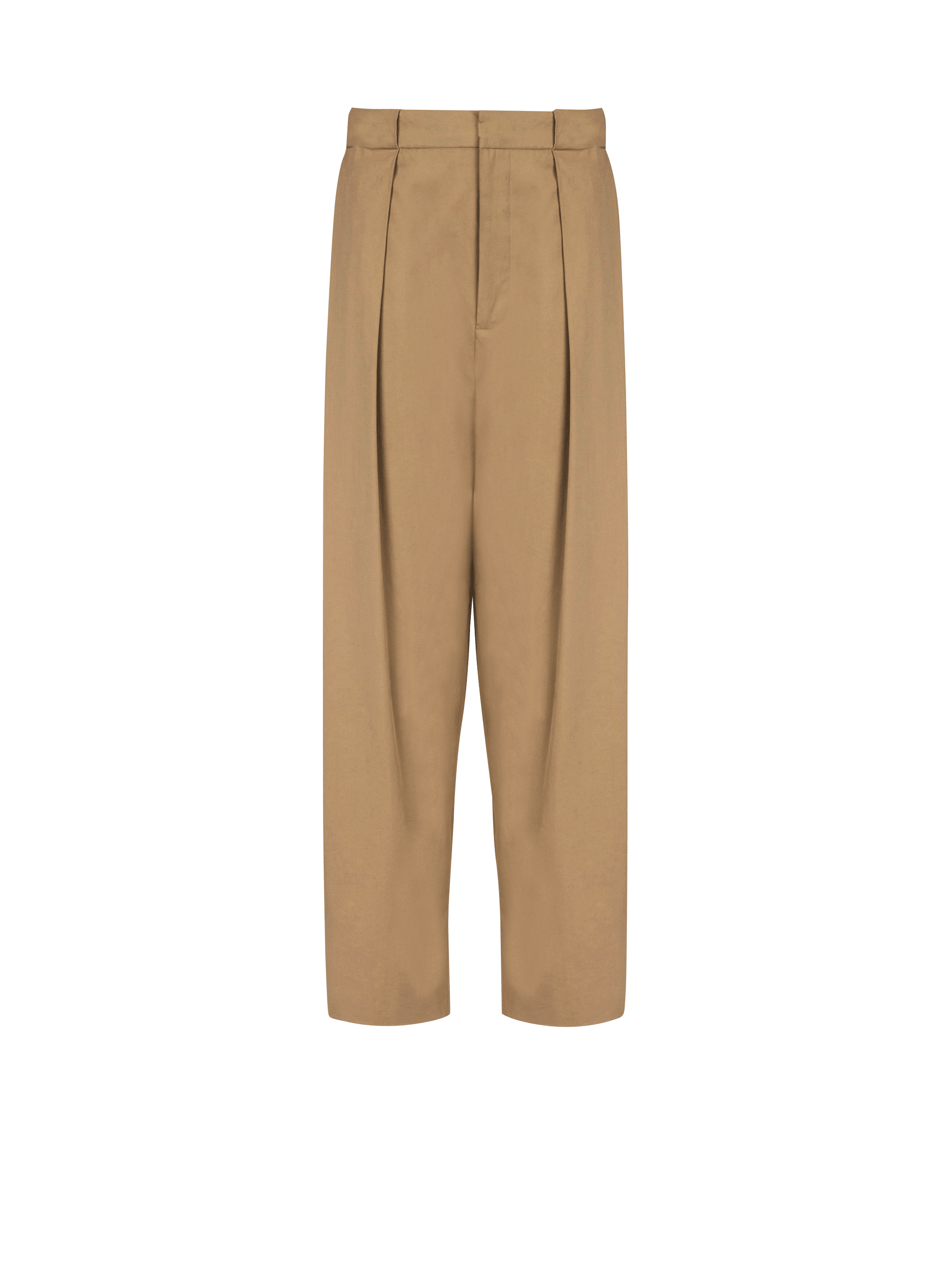 Pleated cotton trousers