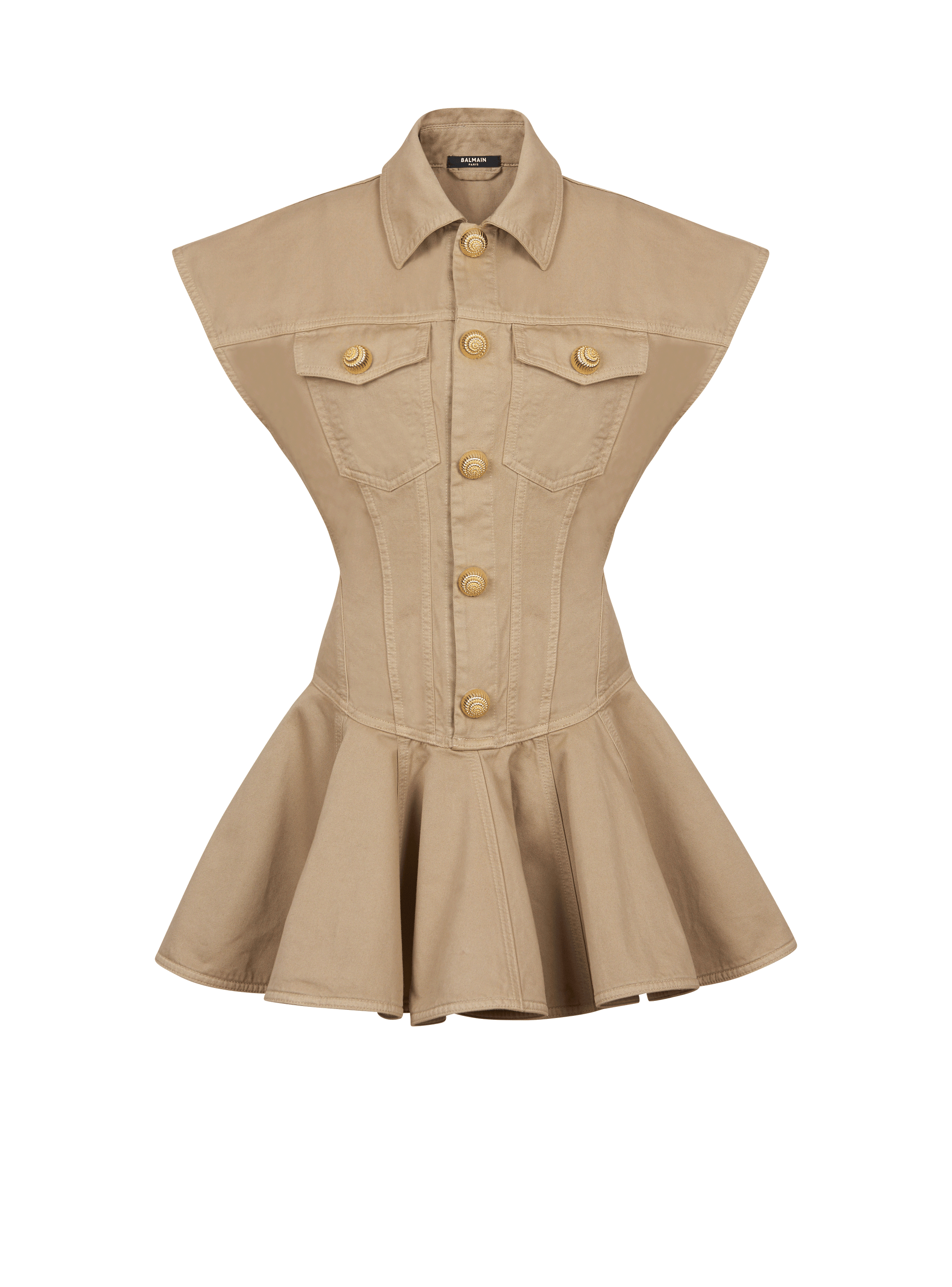 Flared dress in cotton canvas