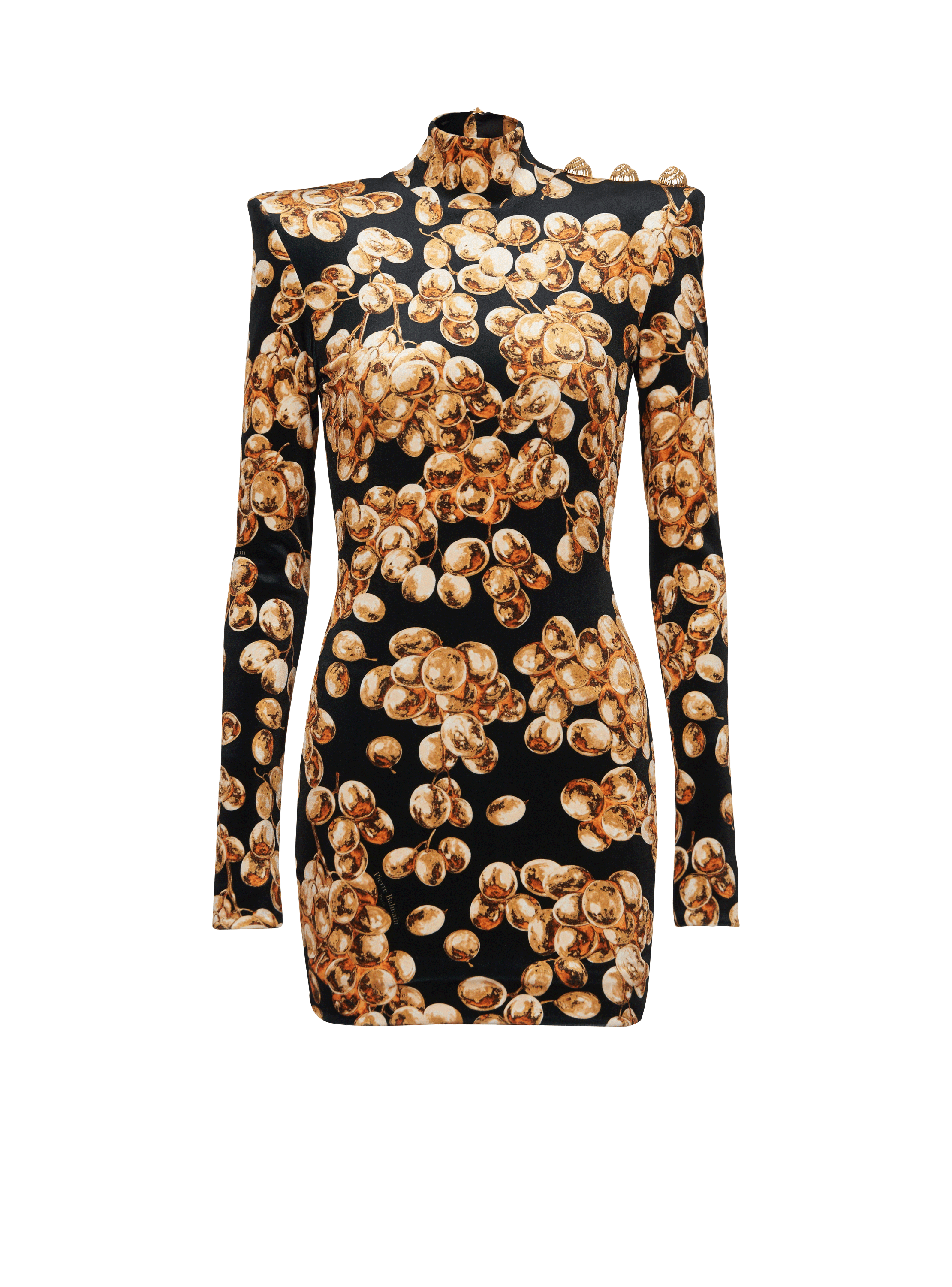 Kurzes Kleid aus Samt mit Raisin-Print