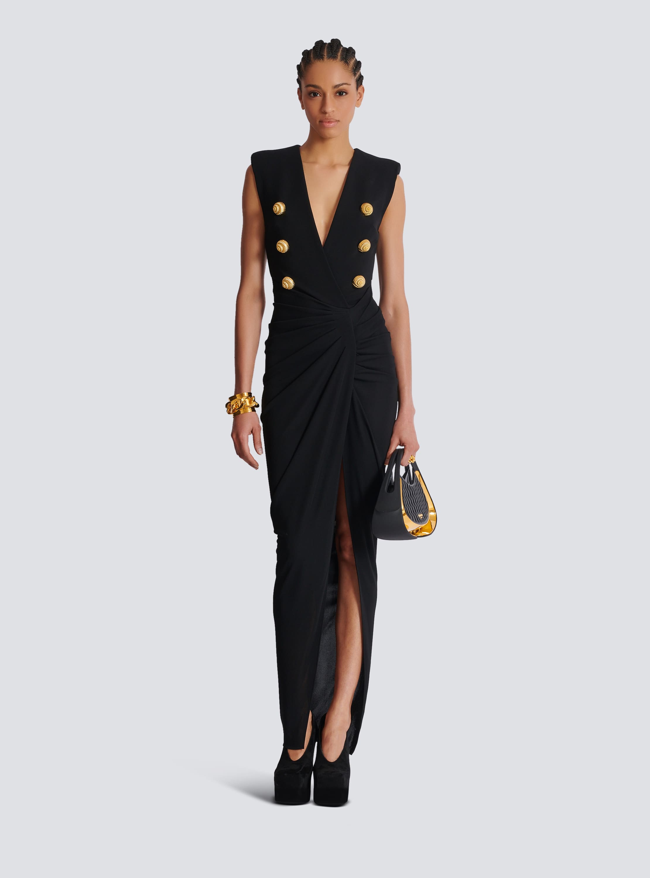 Long tailored crepe dress