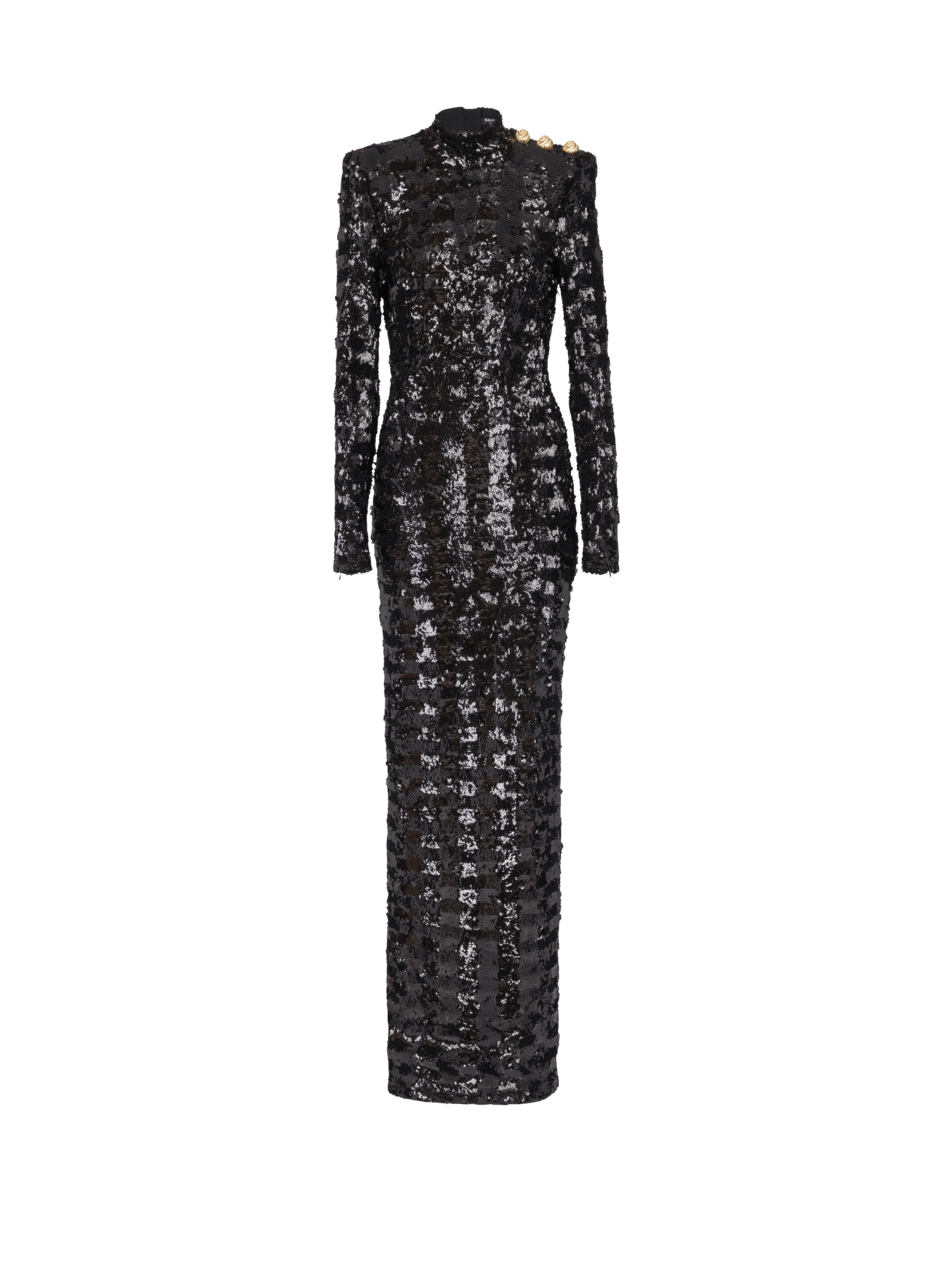 Balmain black and silver dress best sale