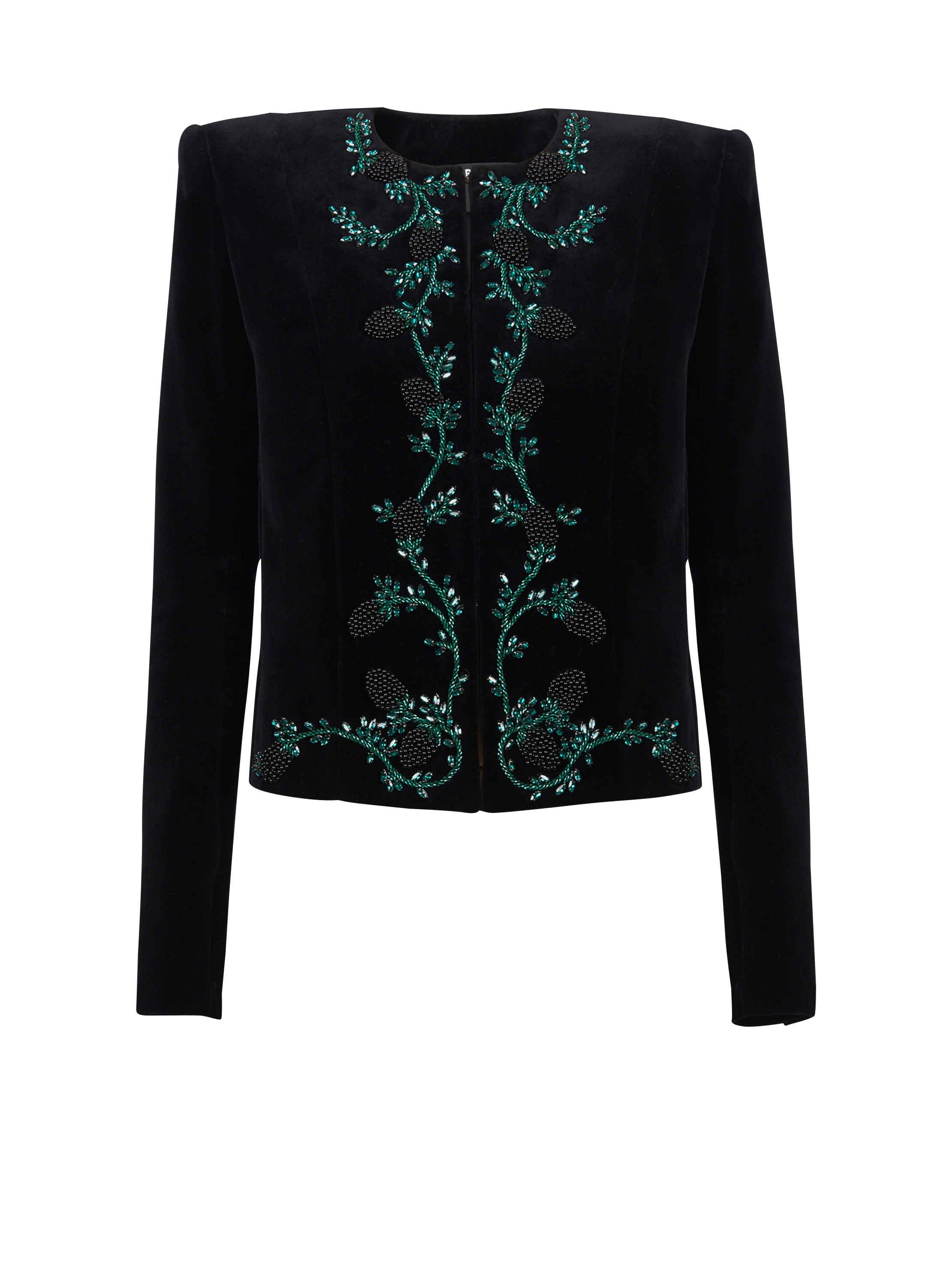 Blackberry embroidered velvet jacket