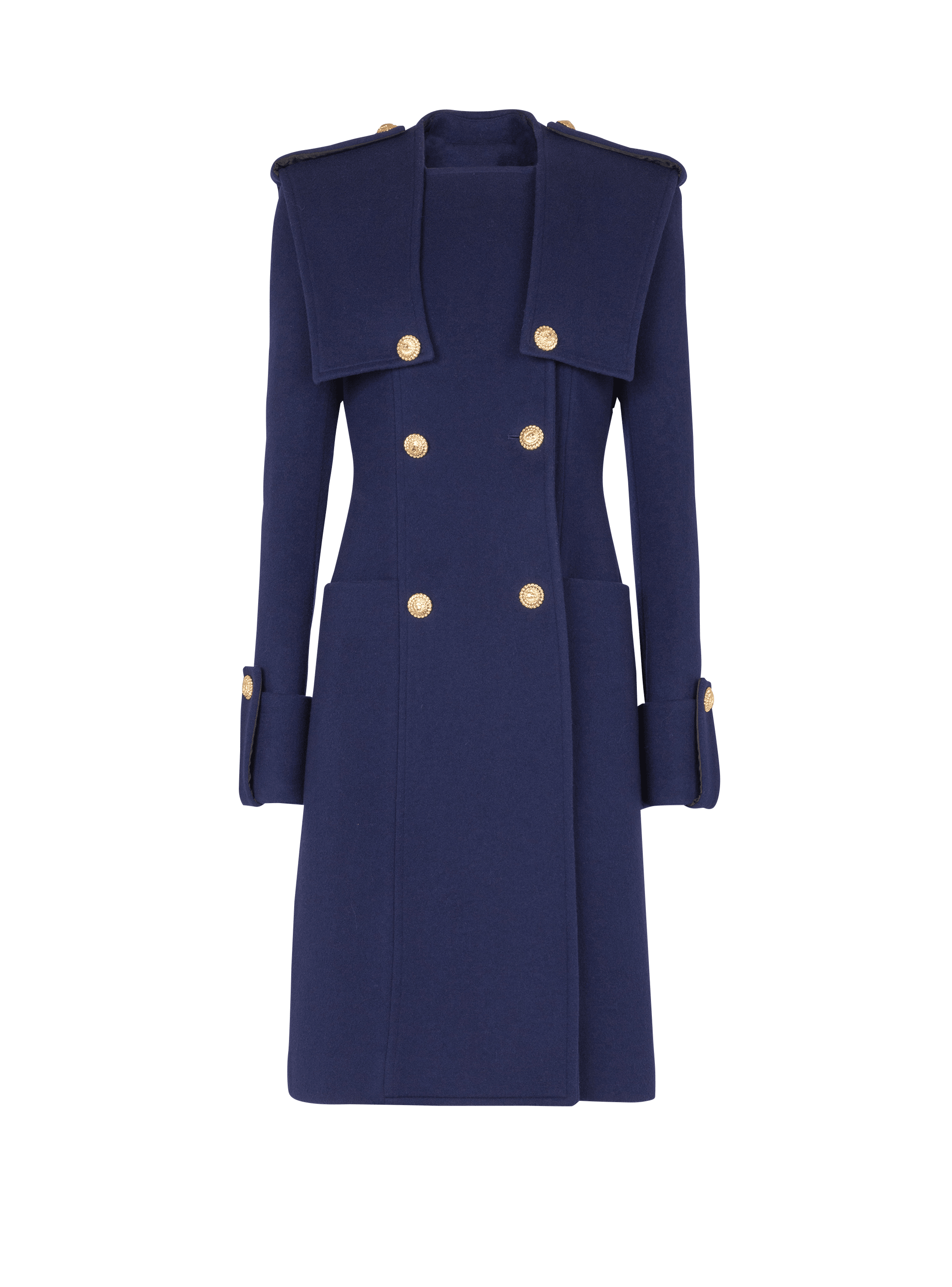 Trench con bottoni in lana e cachemire