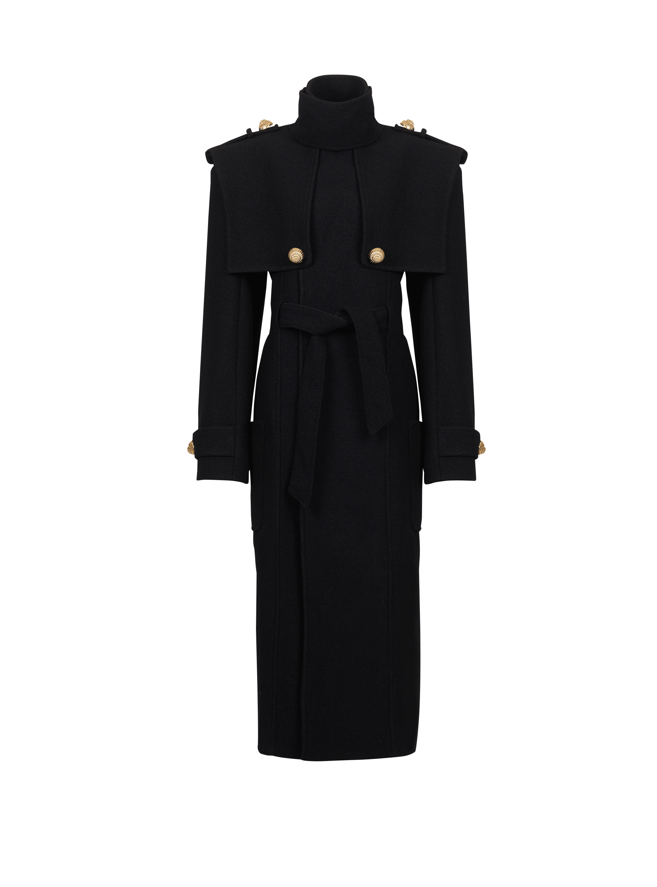 Trench-coat boutonné en laine