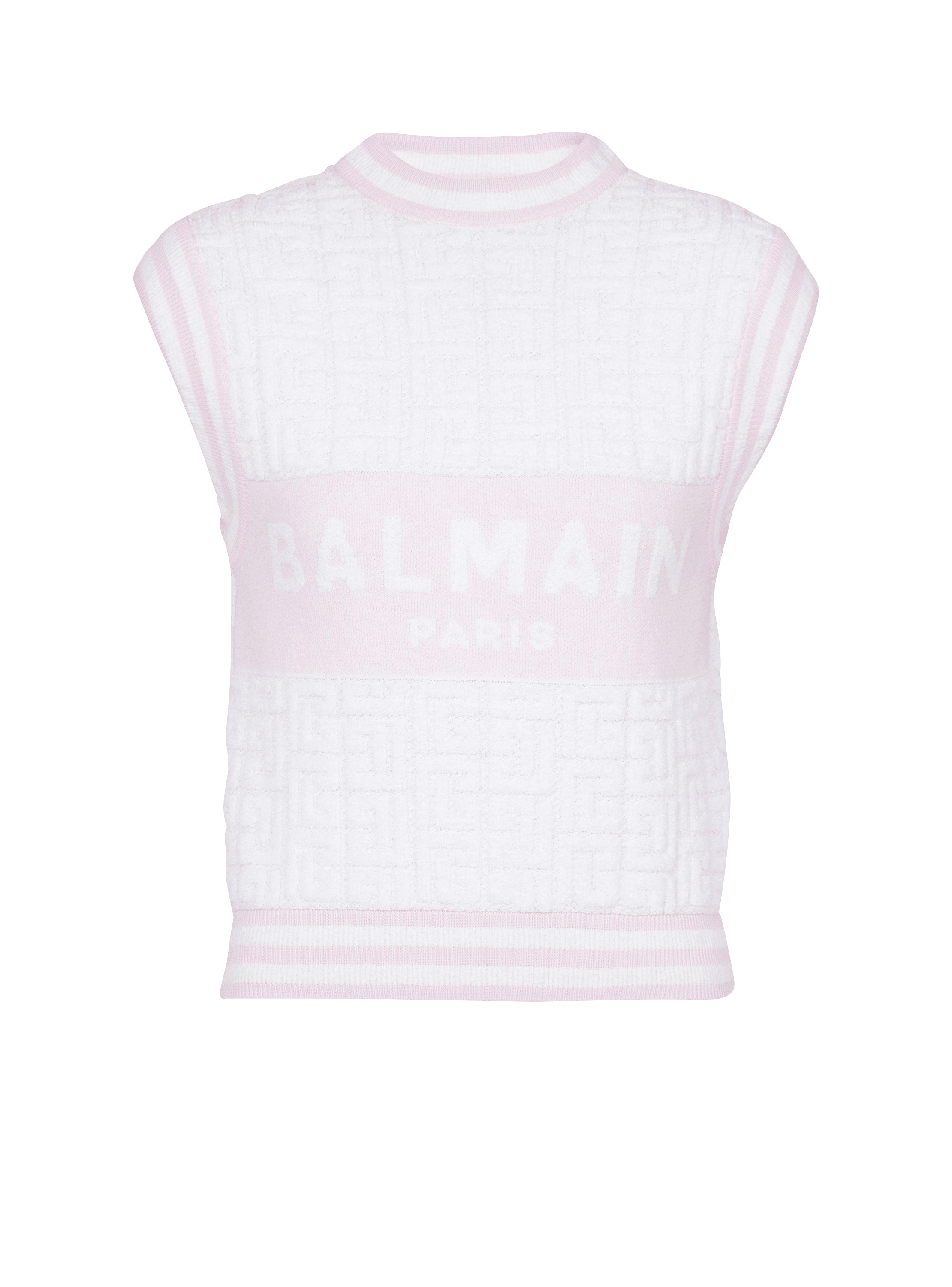 Sleeveless monogram knit top