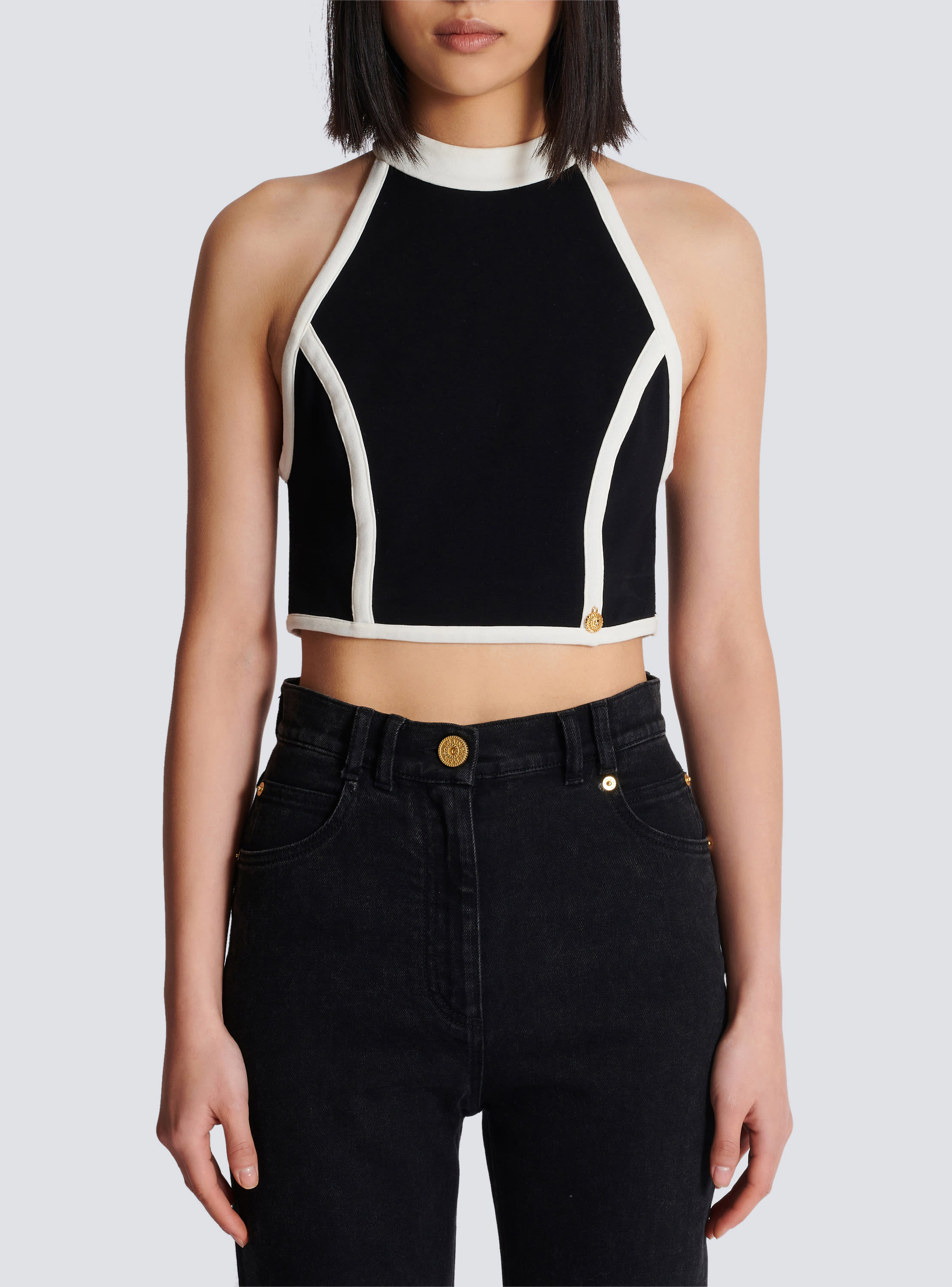 Top bicolore noir - Femme | BALMAIN