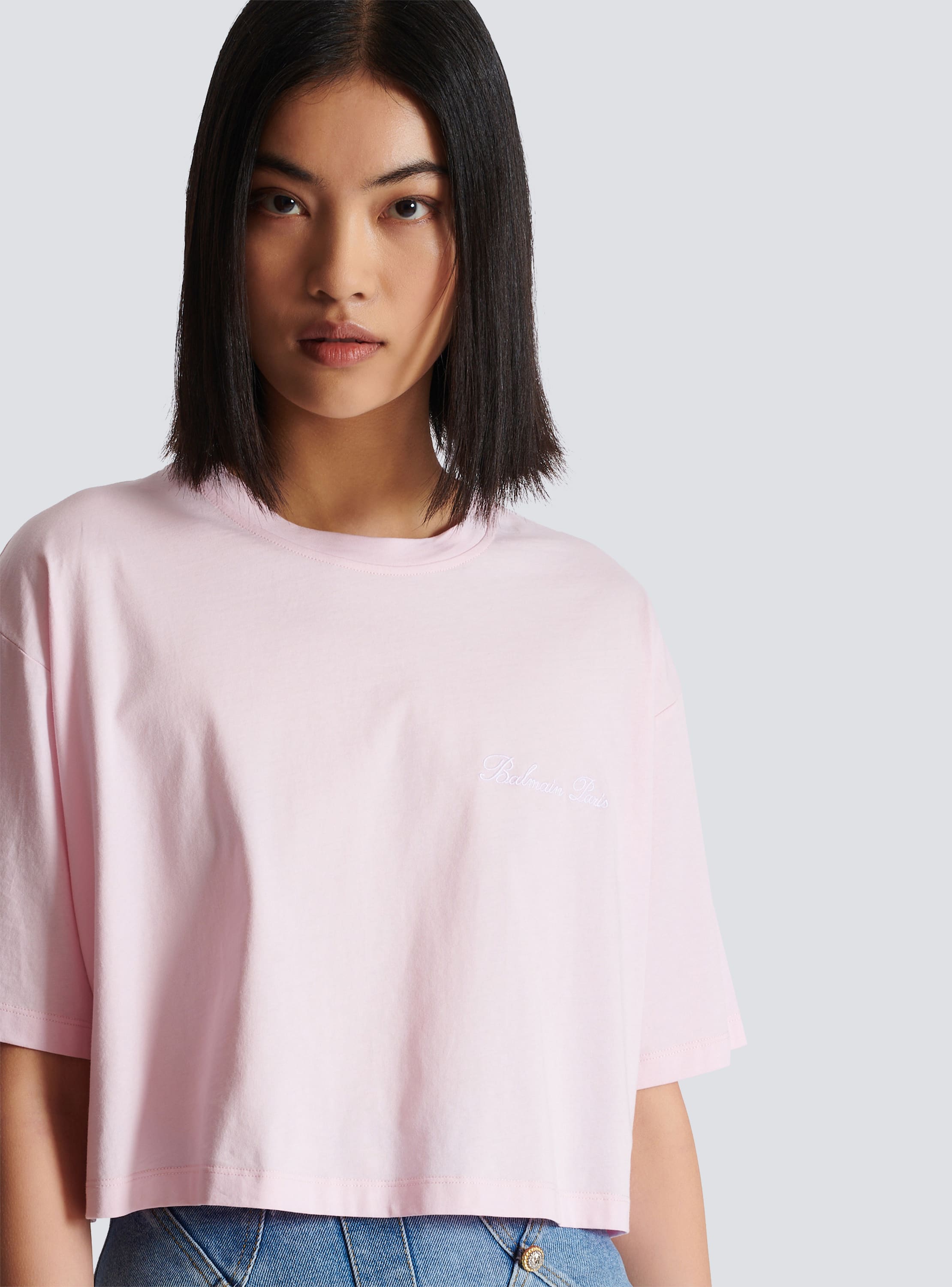 T shirt con ricamo Balmain iconico Donna BALMAIN