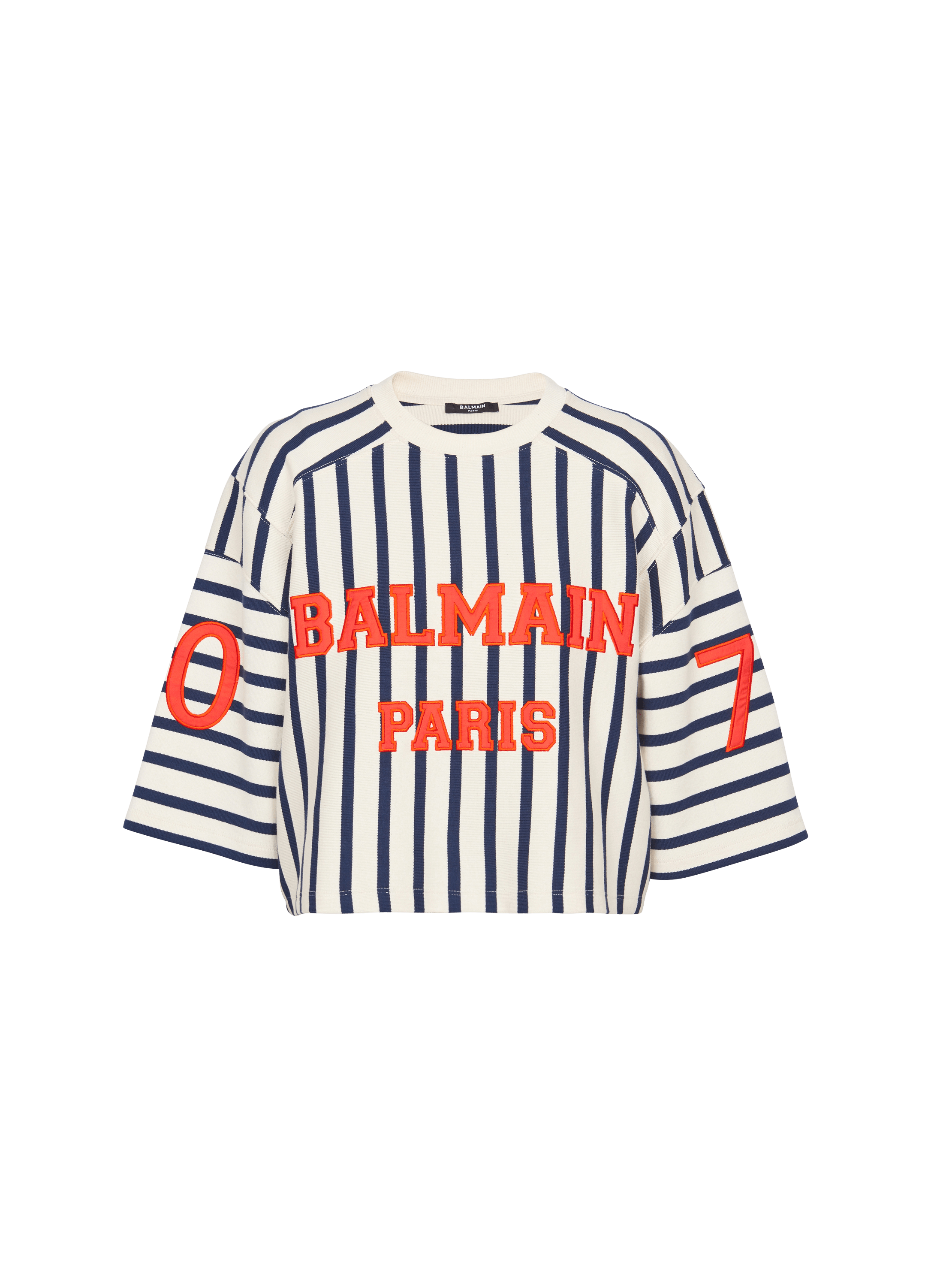 Balmain Baseball cropped T Shirt