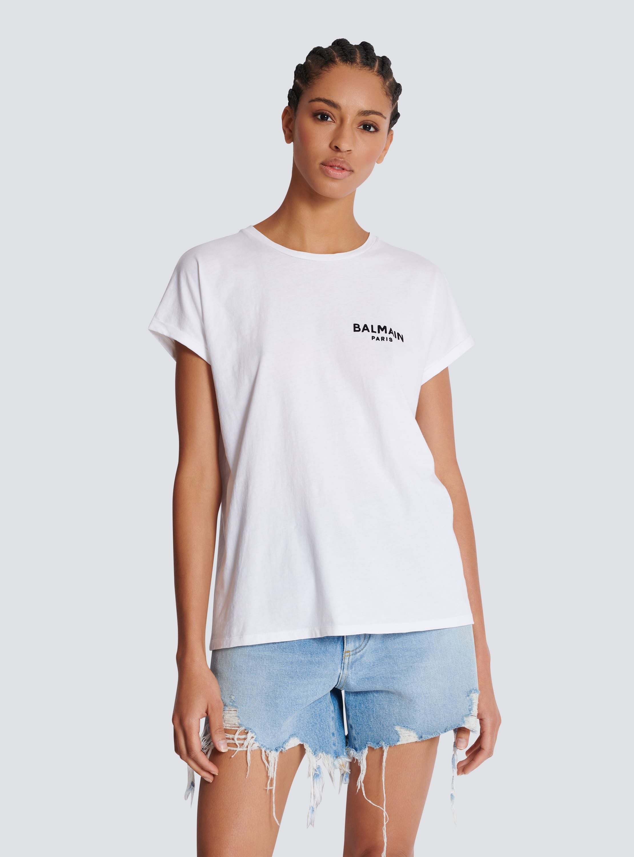 Balmain white t shirt hotsell