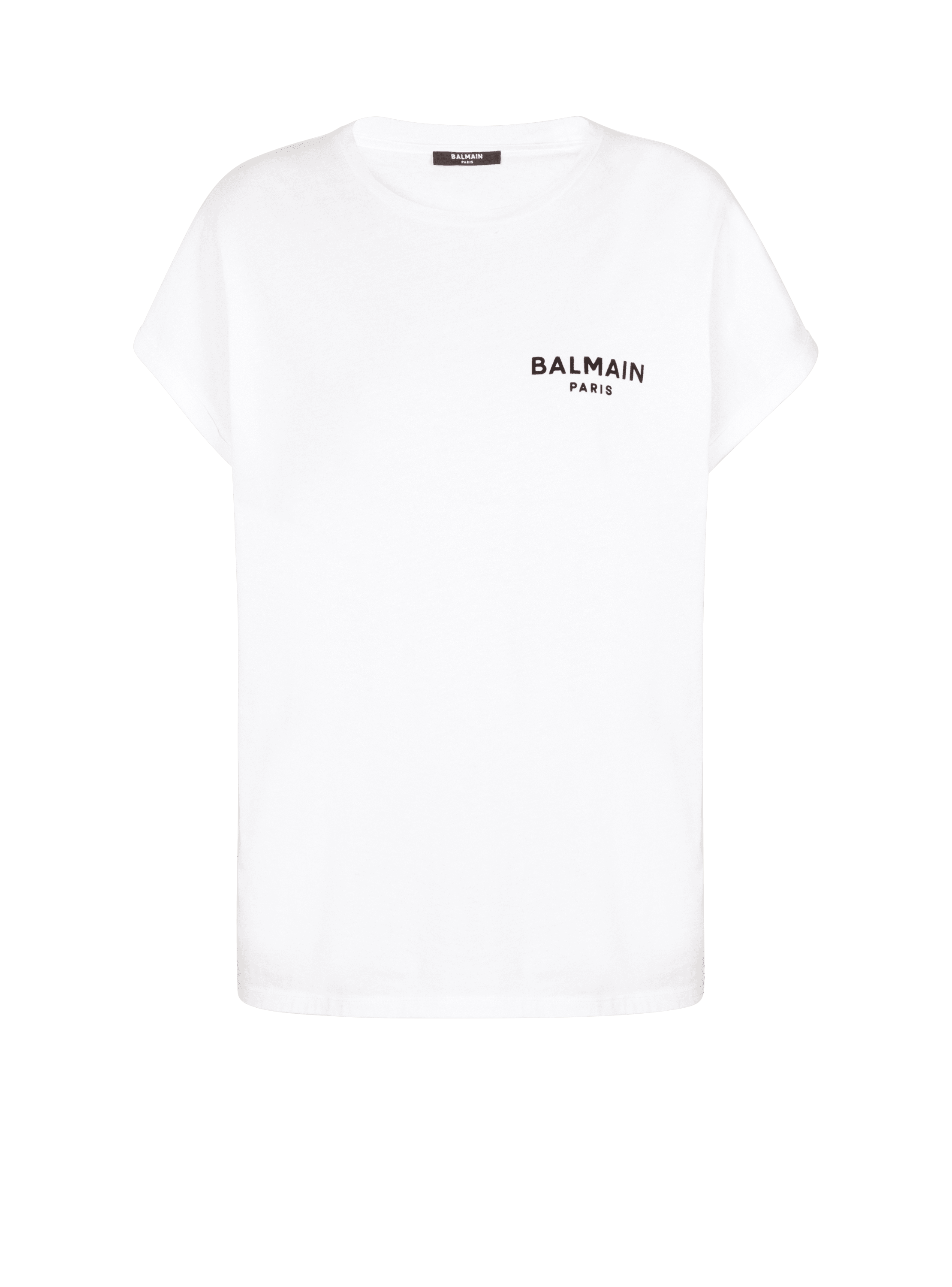 T-shirt with flocked Balmain Paris logo