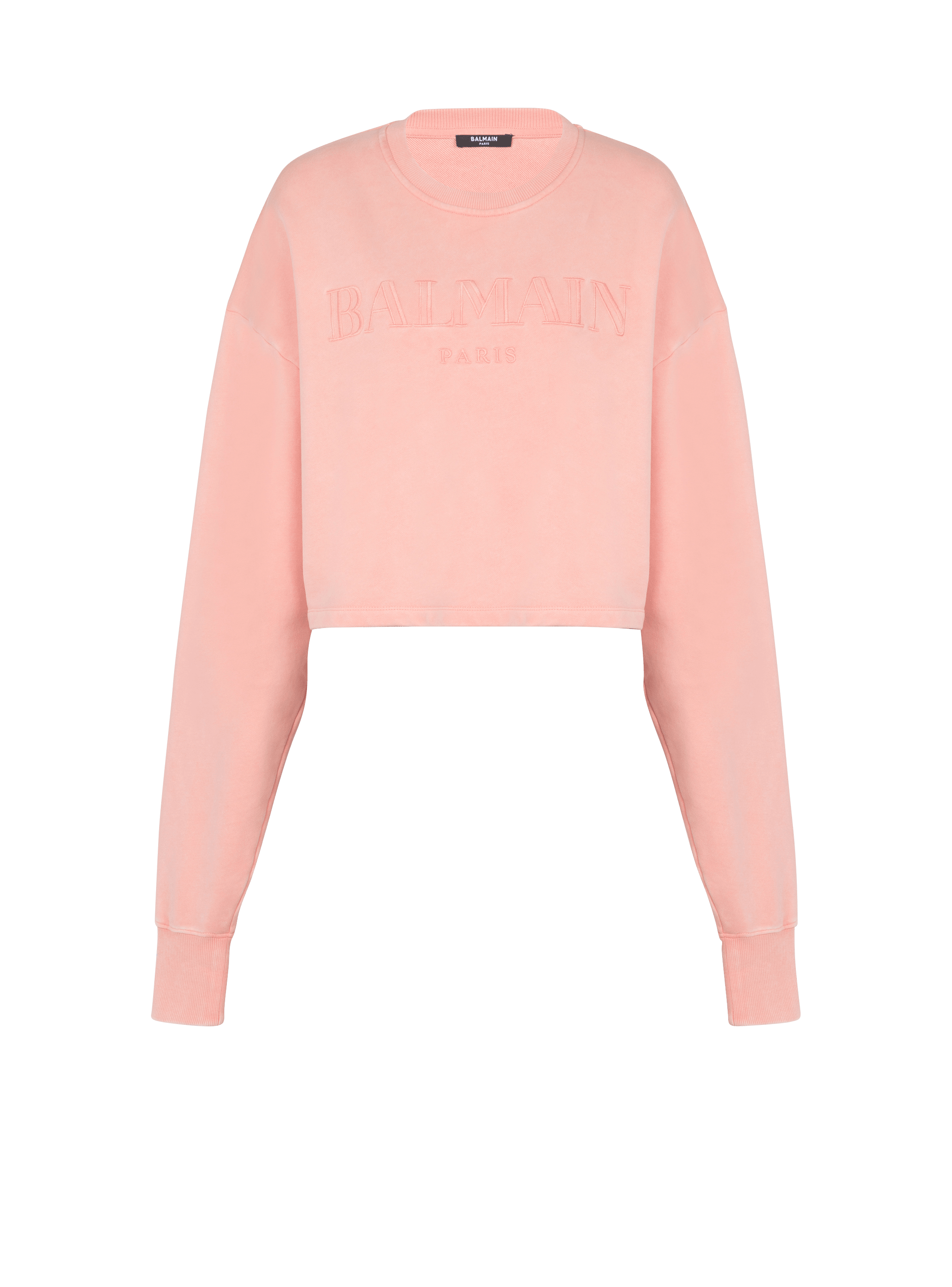 Sweatshirt with Vintage Balmain embroidery pink Women BALMAIN