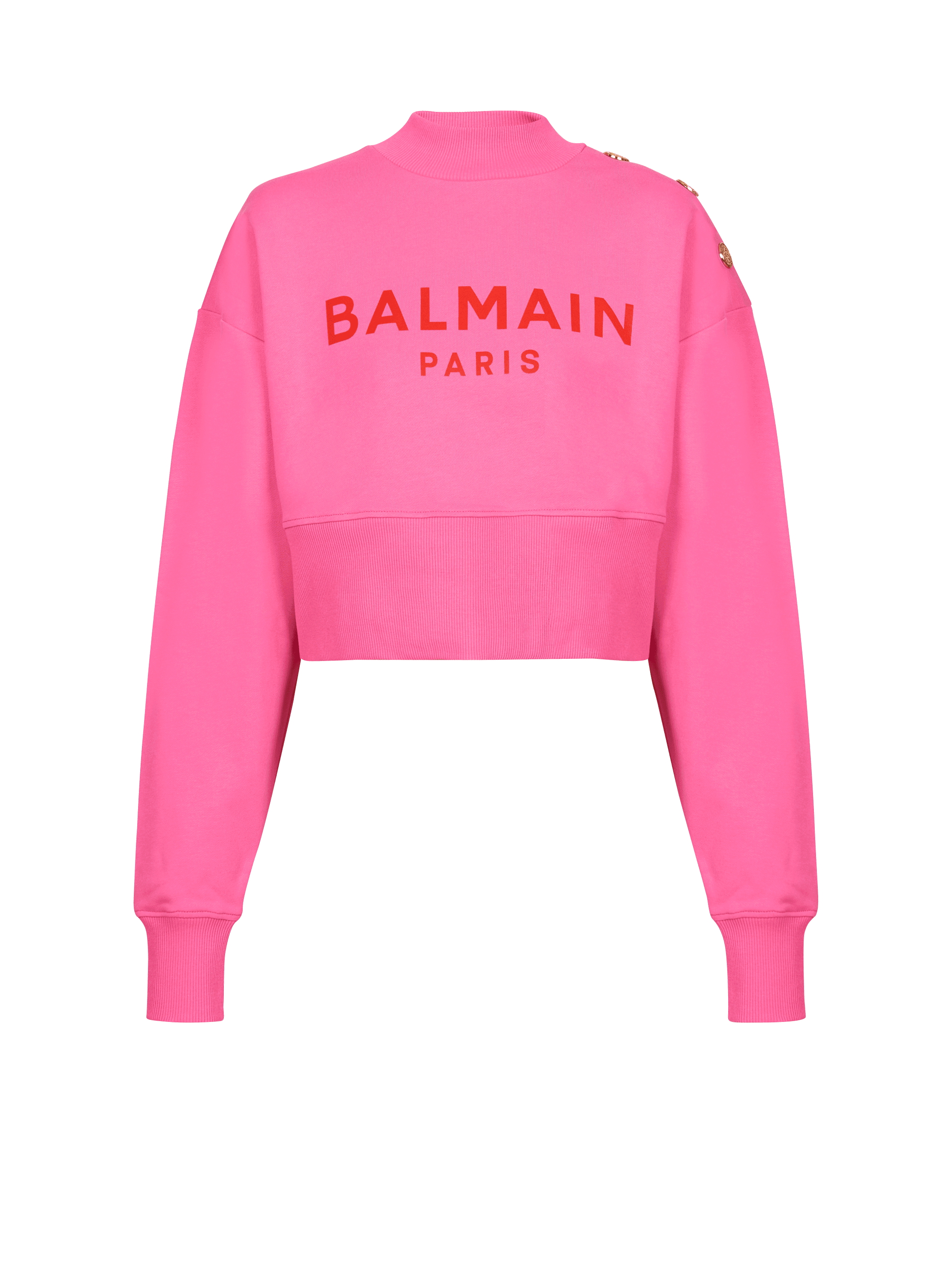 Felpa corta con stampa Balmain Paris