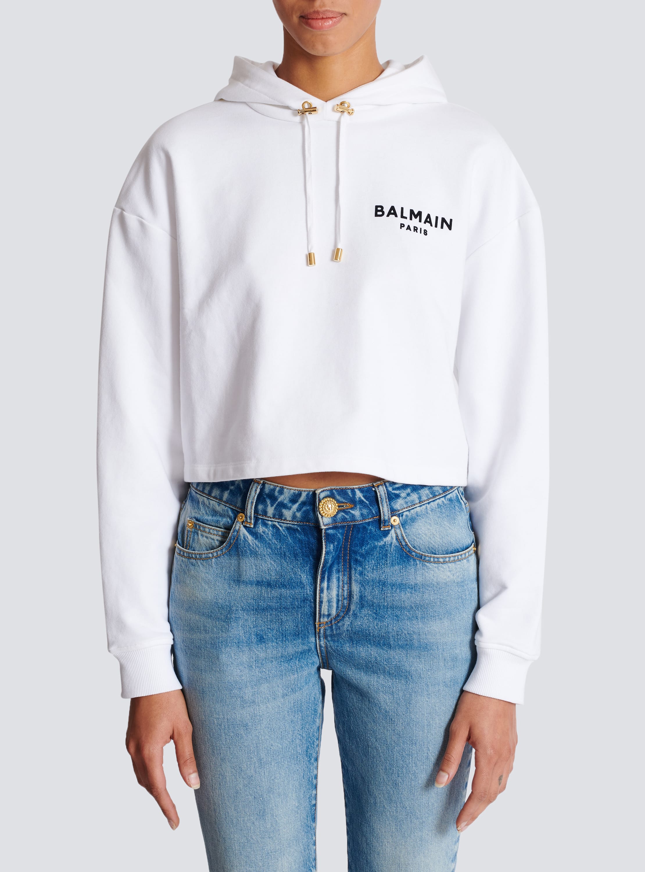 Flocked Balmain Paris hoodie