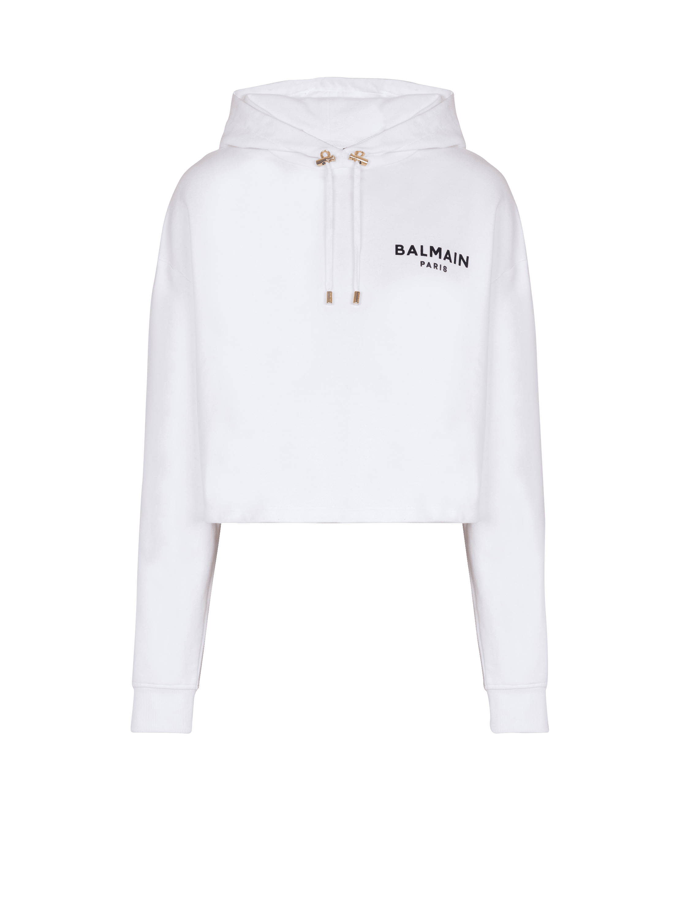 Flocked Balmain Paris hoodie white Women BALMAIN